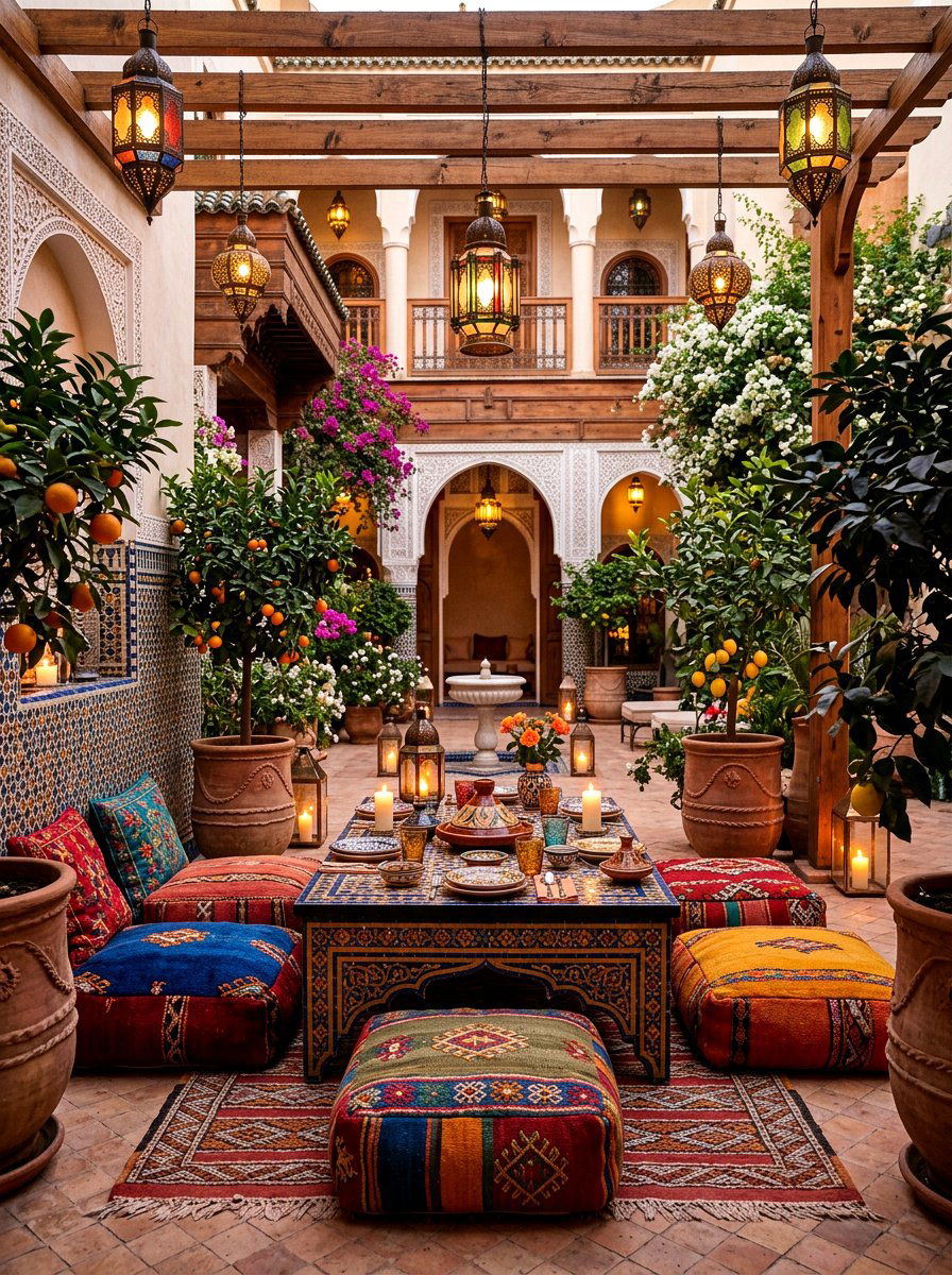 Moroccan Style Patio - 30 terrace dining ideas