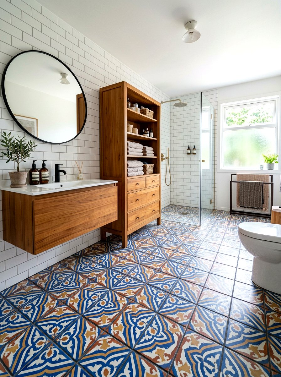 Moroccan Tile Dark Grout - 30 dark grout bathroom ideas