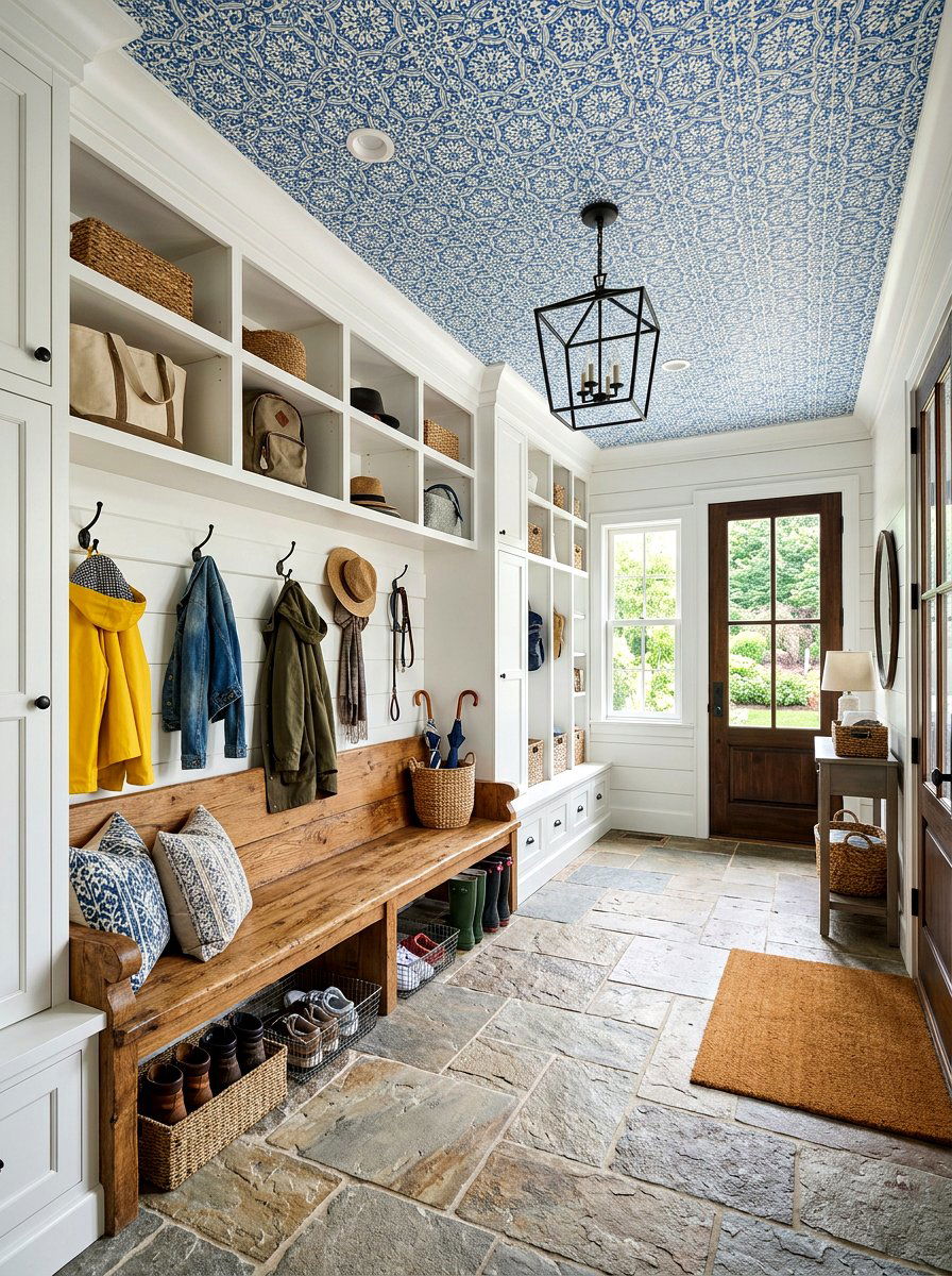 Moroccan Tile Mudroom - 30 wallpaper ceiling ideas