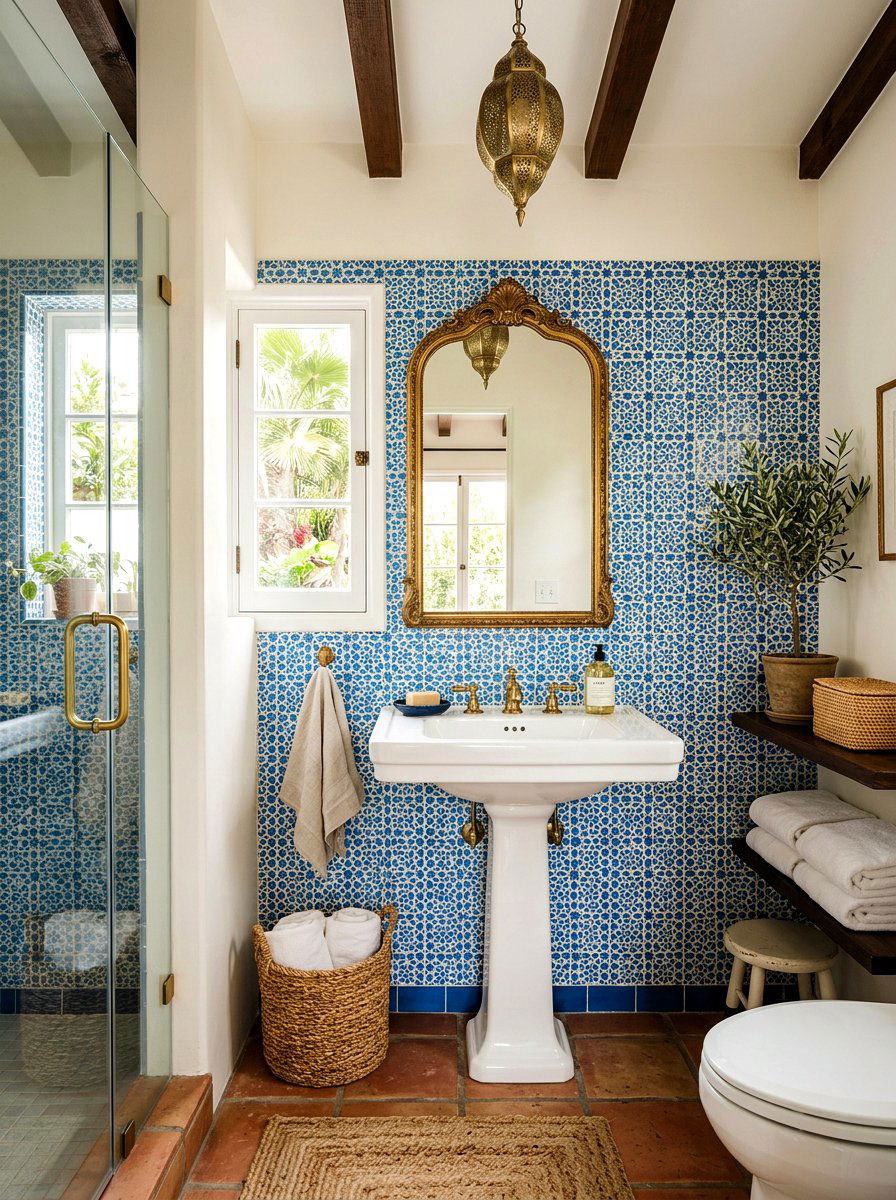 Moroccan Tile Pattern Wallpaper - 30 renter friendly wallpaper ideas aesthetic