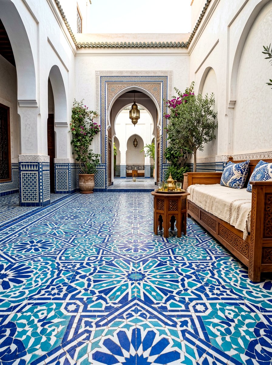 Moroccan Tile Pattern - 30 courtyard patio ideas