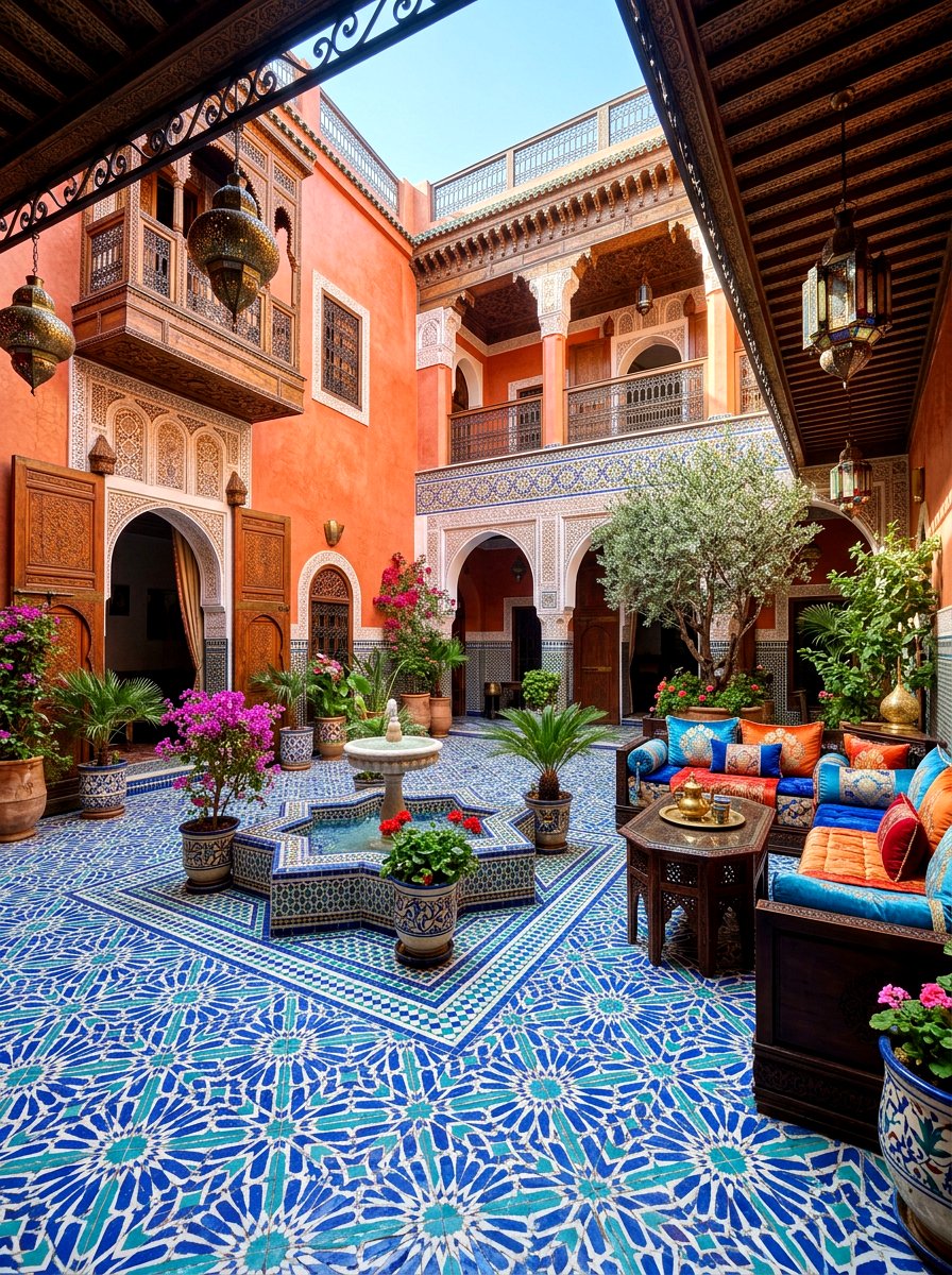 Moroccan Tiled Courtyard - 30 kitchen courtyard garden ideas