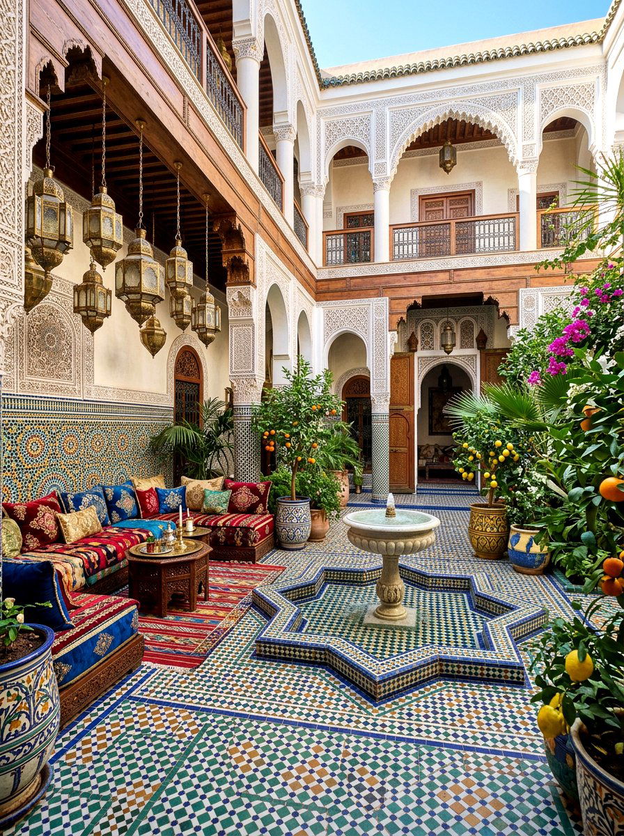Moroccan Tiled Riad - 30 villa patio styling ideas