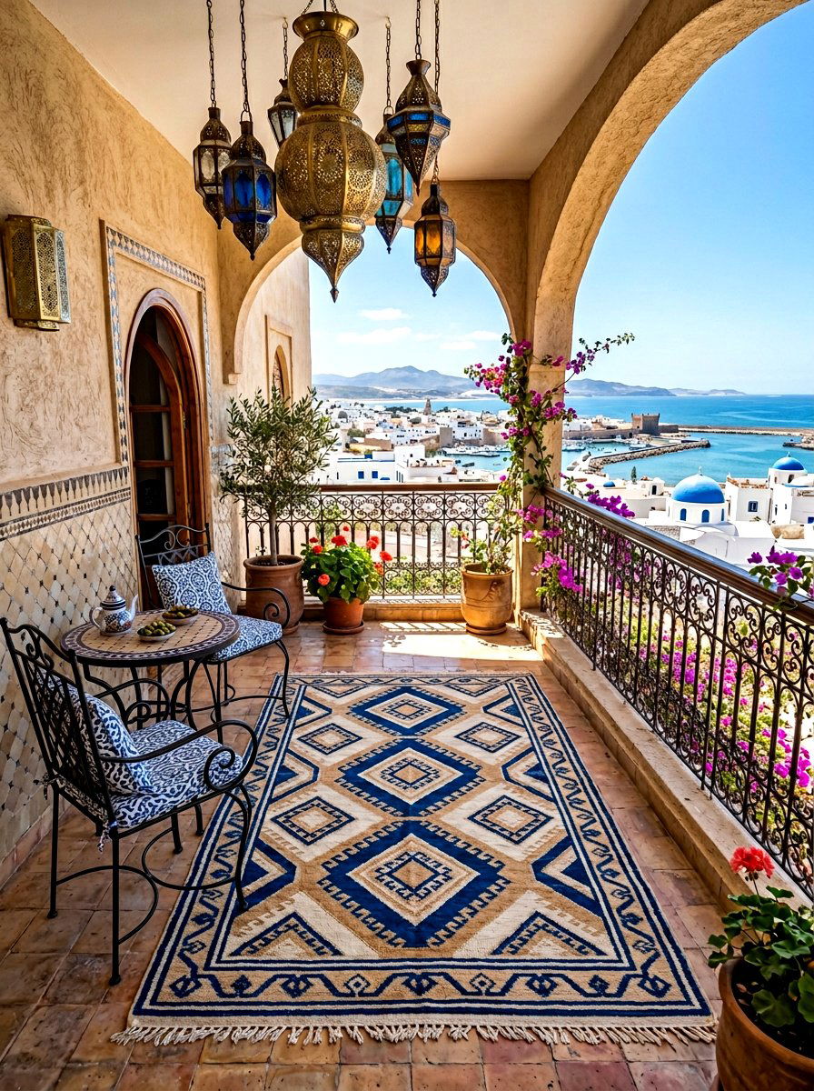 Moroccan Trellis Rug - 30 balcony rug ideas