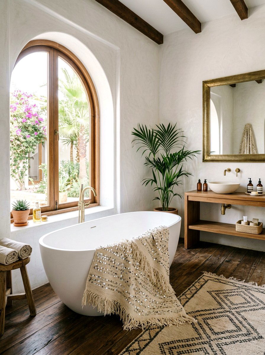 Moroccan Wedding Blanket Bathroom - 30 Moroccan bathroom ideas