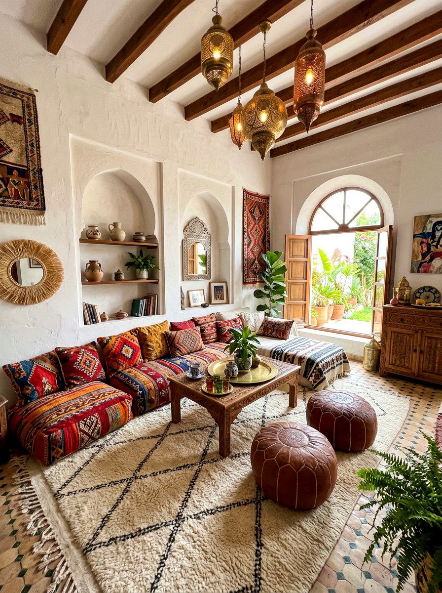 Moroccan boho living room - 30 boho living room ideas