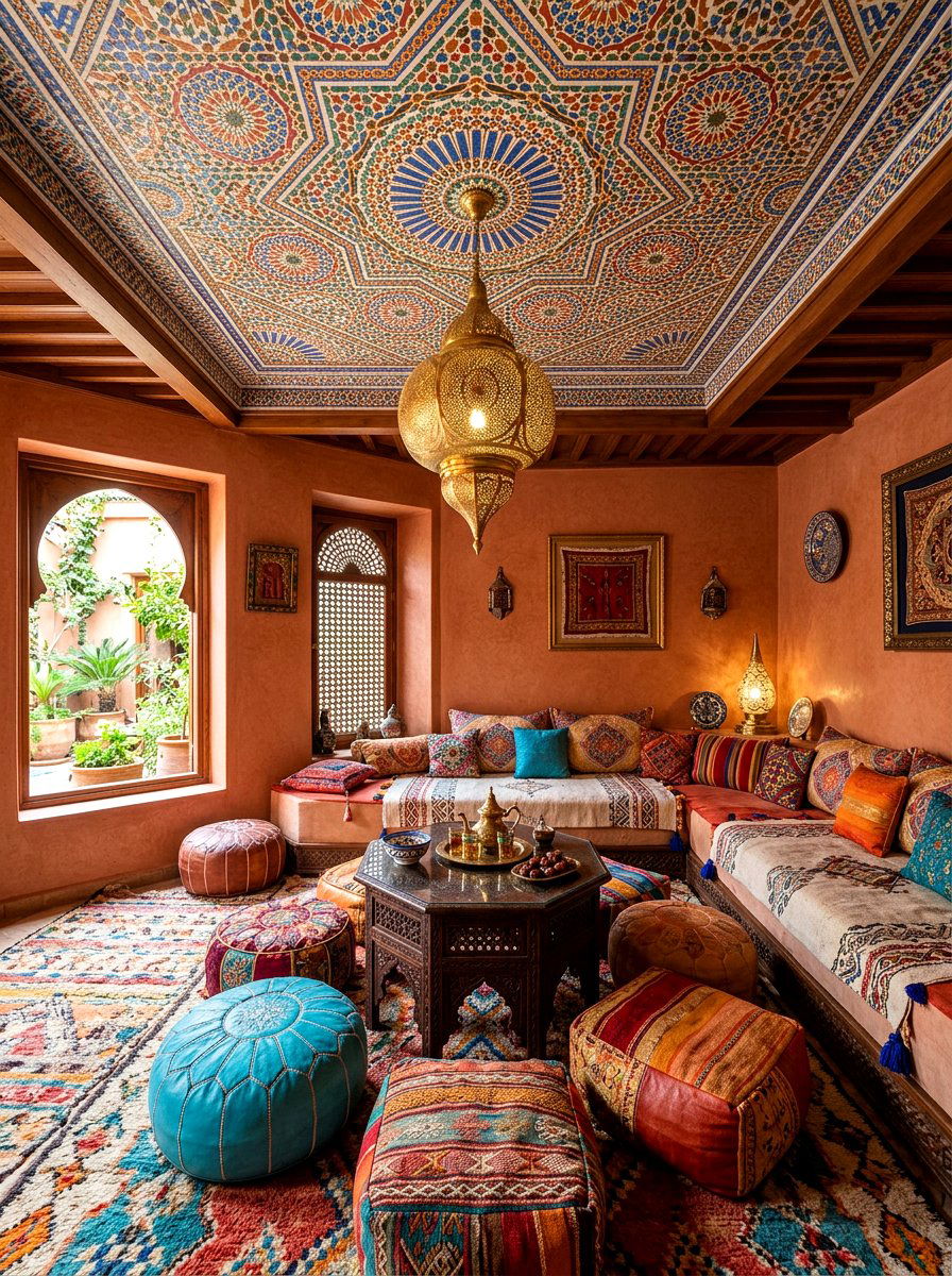 Moroccan ceiling mural - 30 ceiling mural ideas