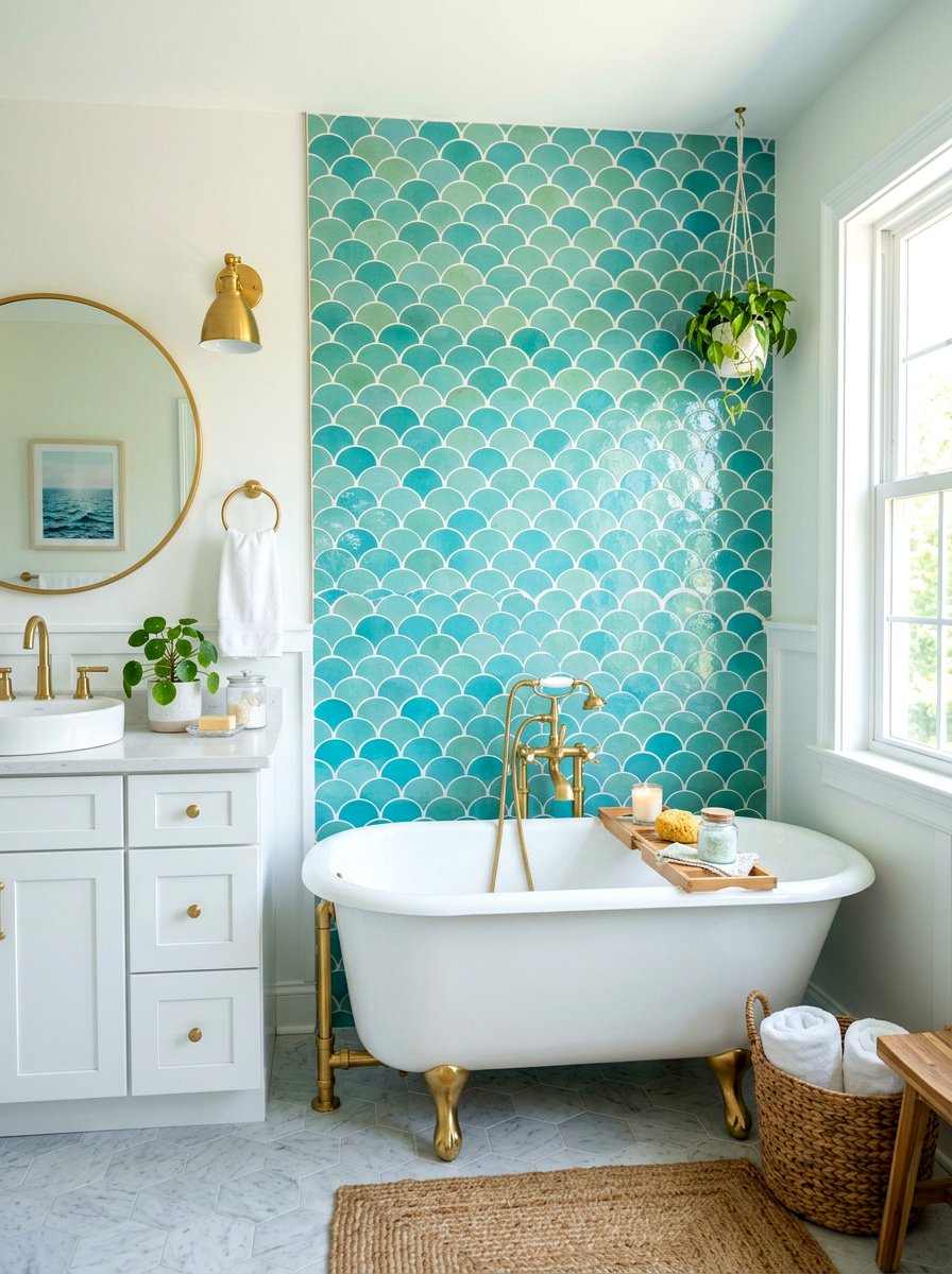 Moroccan fish scale tile - 30 tub surround ideas