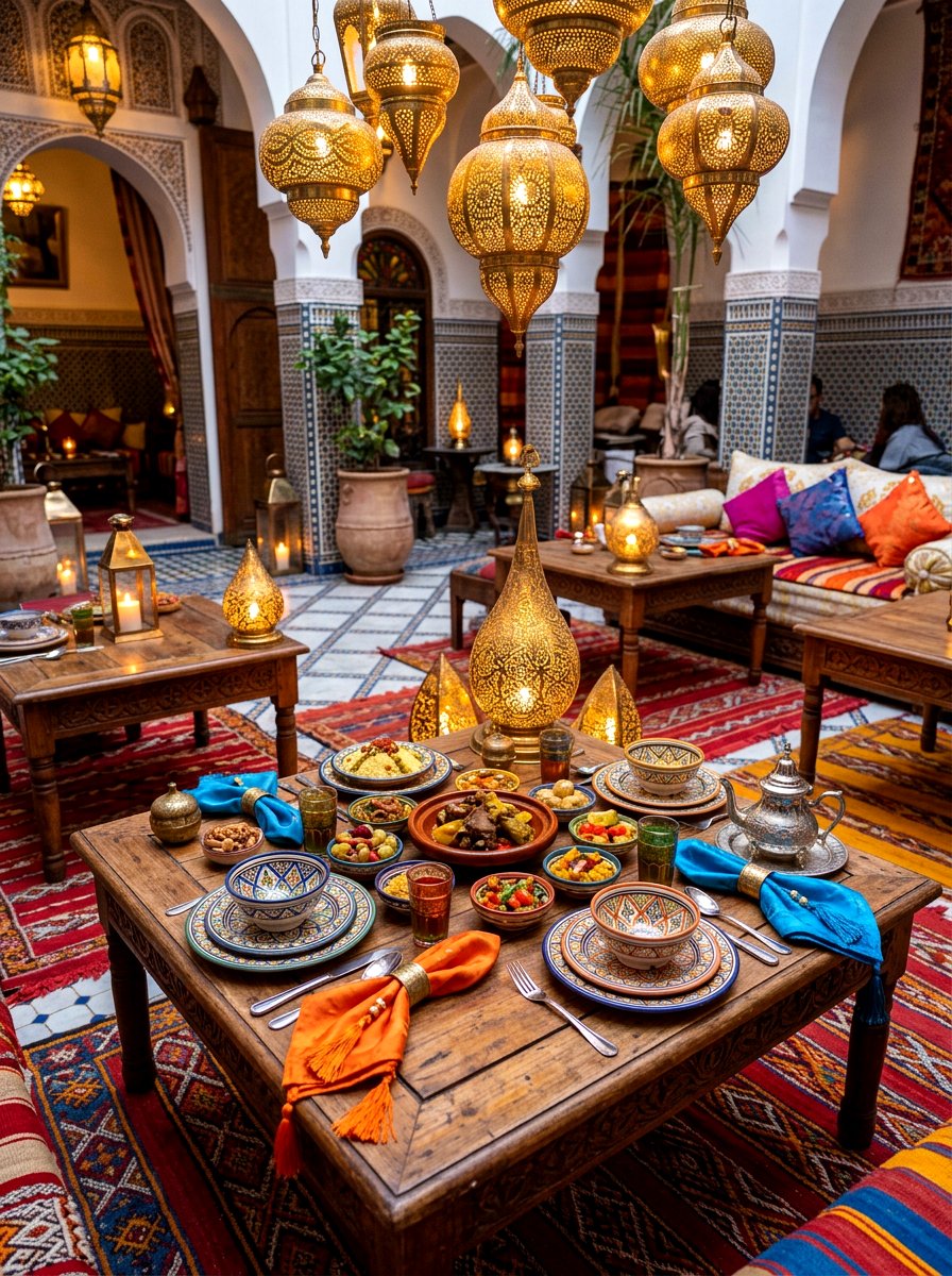 Moroccan inspired table decor - 30 dinner party table ideas aesthetic