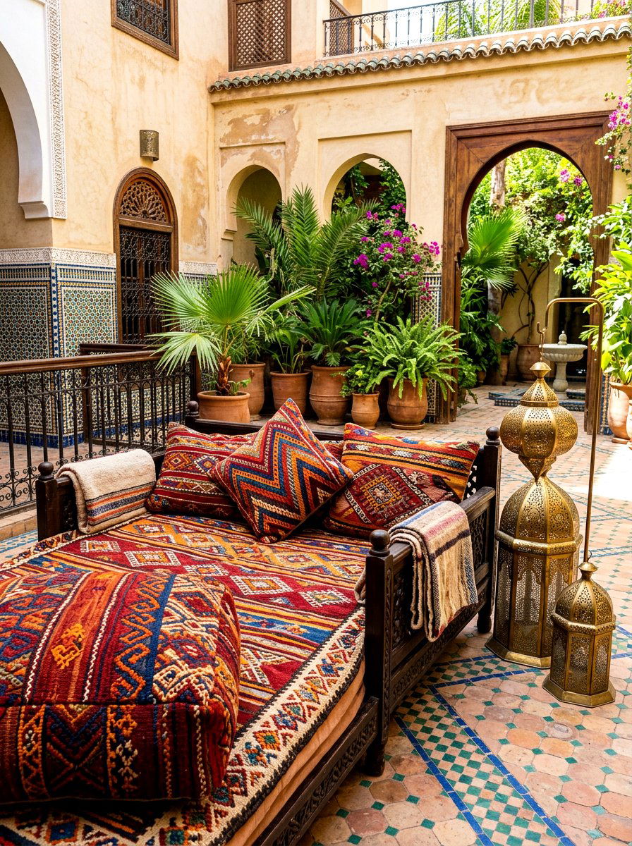 Moroccan kilim outdoor pillow - 30 outdoor throw pillow ideas