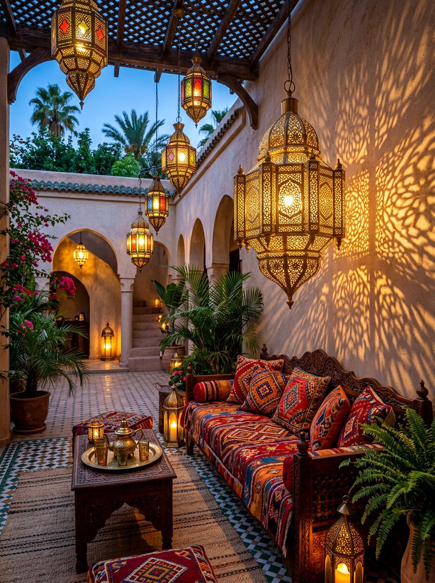 Moroccan lantern lamp - 30 outdoor lighting ideas
