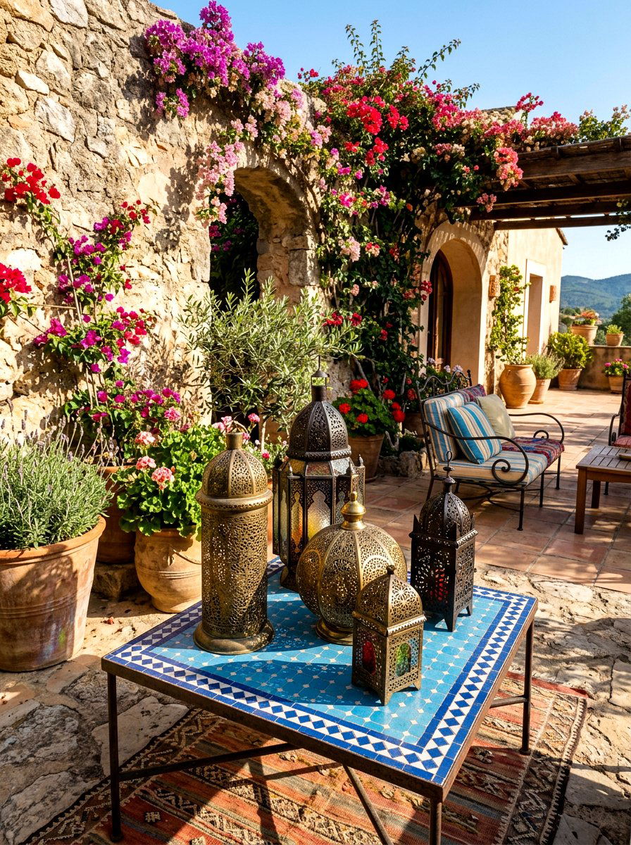 Moroccan metal lanterns - 30 lantern patio cluster ideas