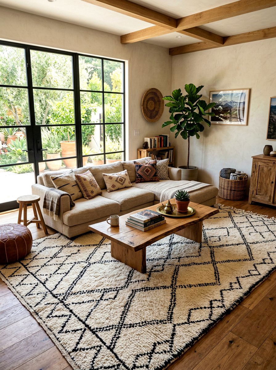 Moroccan rug living room - 30 warm Mediterranean lounge ideas