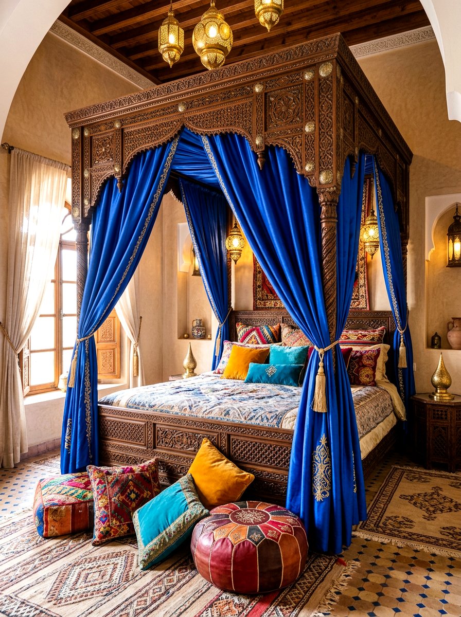 Moroccan style canopy bed - 30 draped canopy bed ideas
