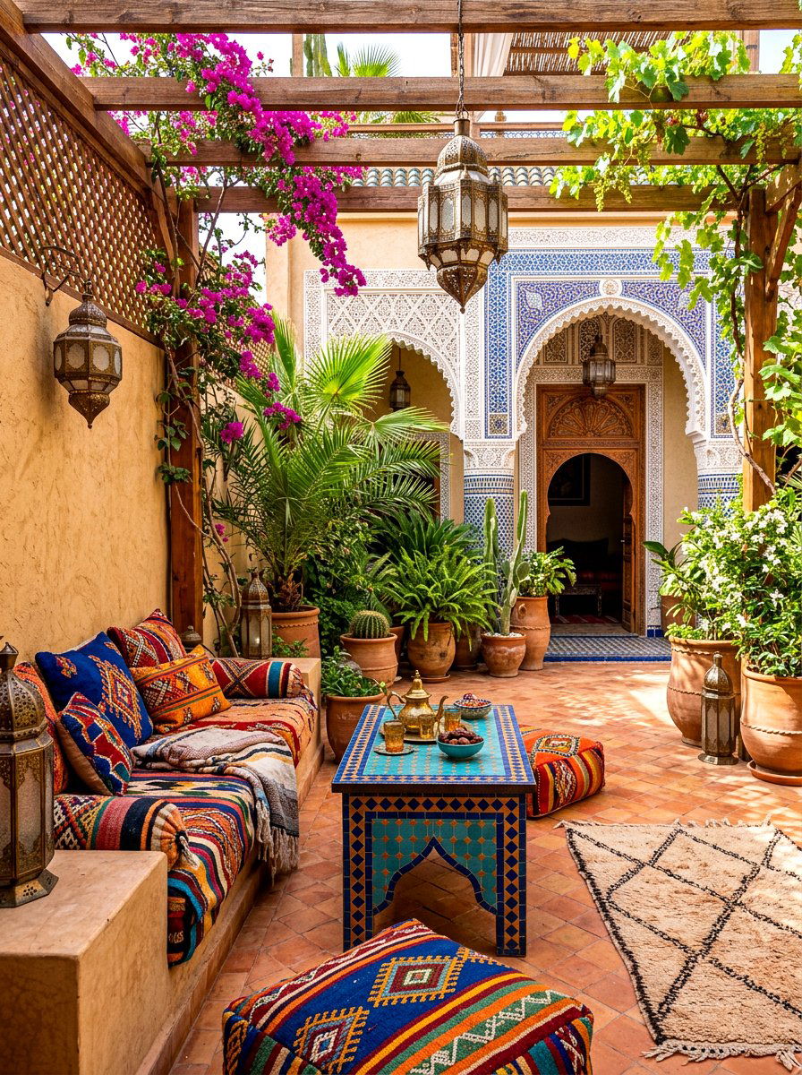 Moroccan style terracotta patio - 30 terracotta patio ideas