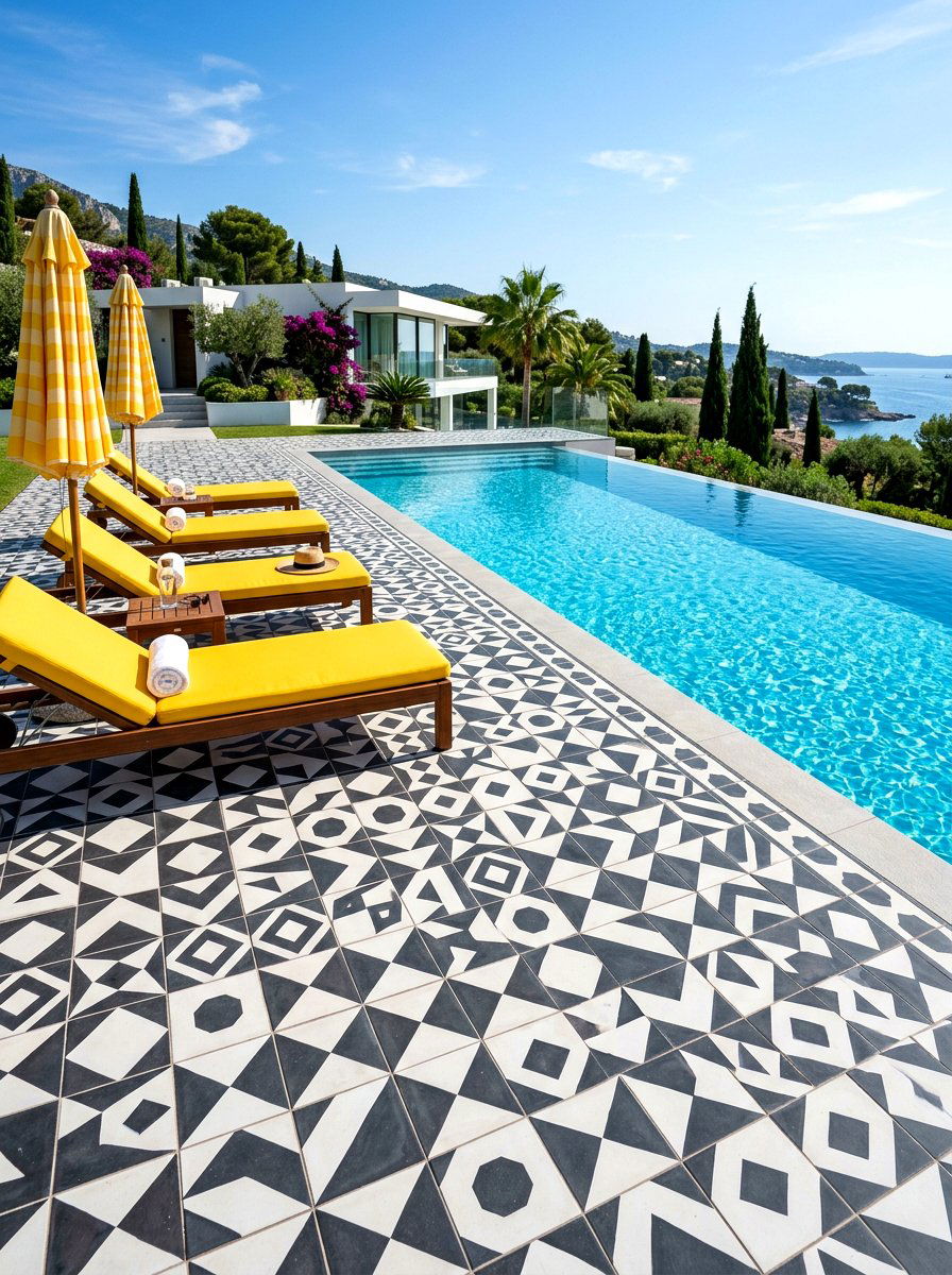 Moroccan tile courtyard - 30 resort style backyard lounge ideas