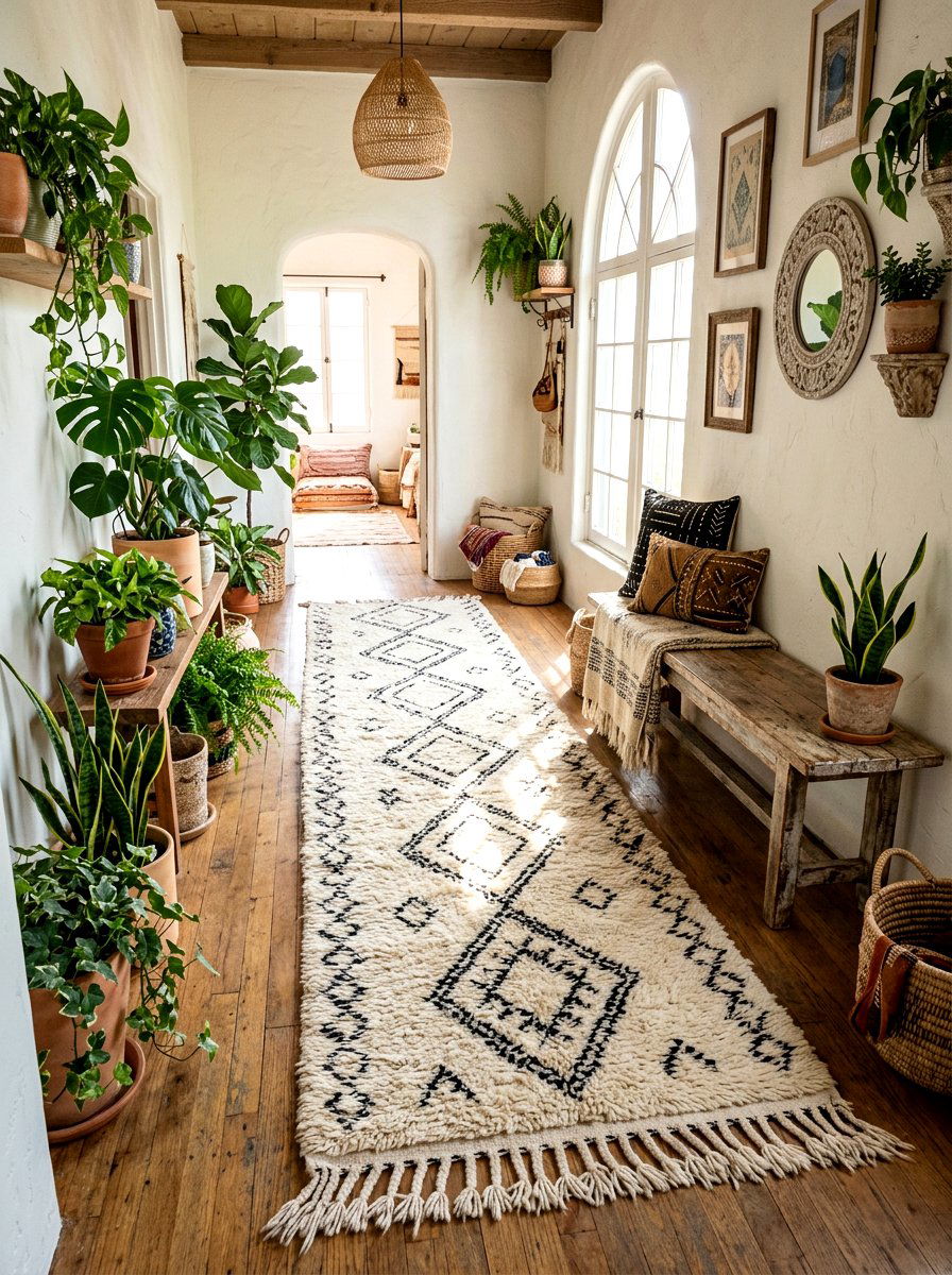 Moroccan tribal runner - 30 hallway runner ideas