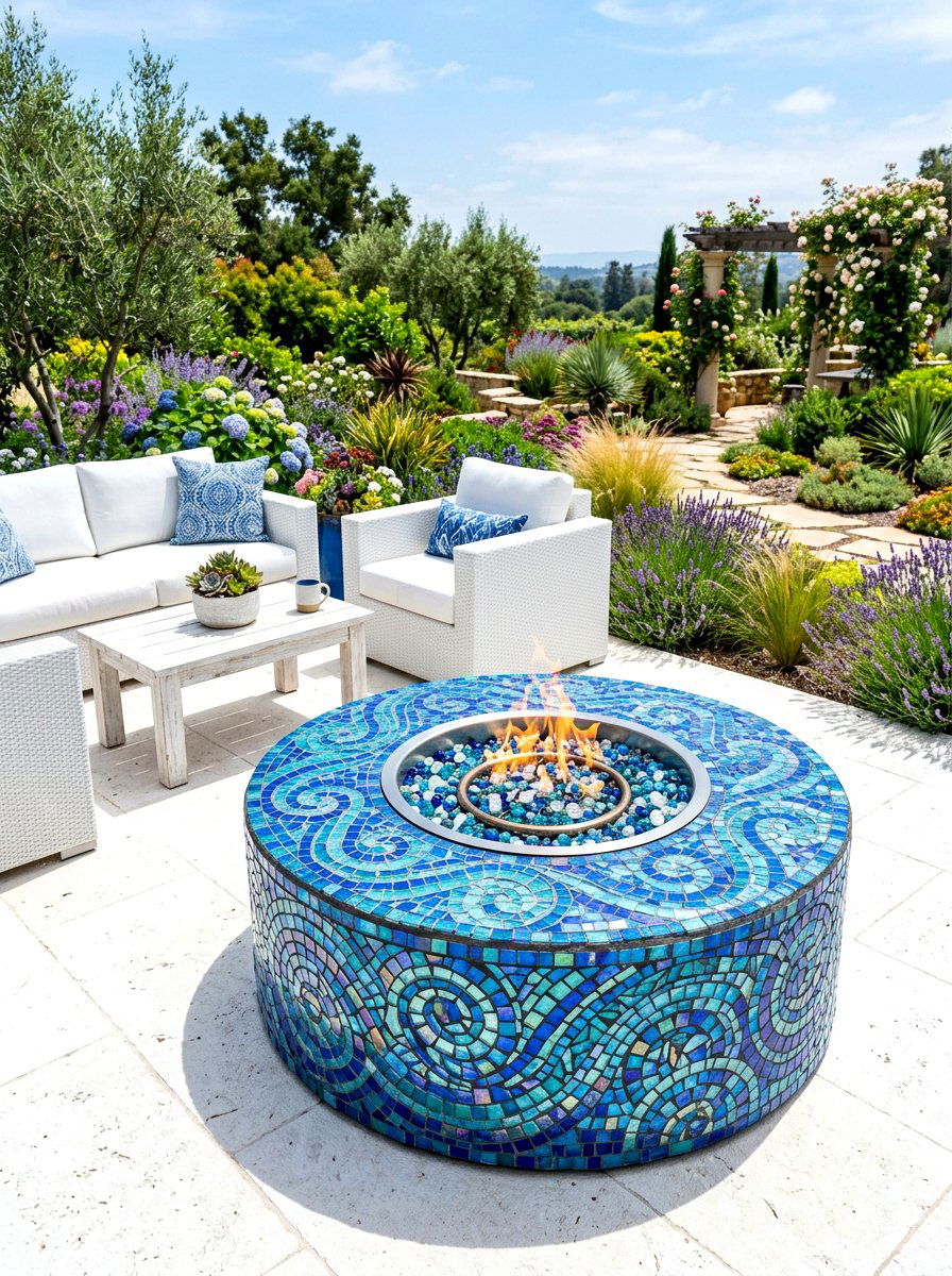 Mosaic Fire Pit - 30 backyard fire pit ideas