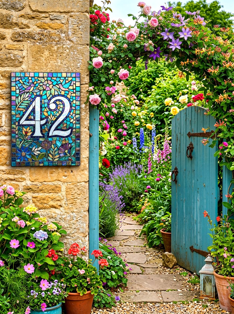 Mosaic House Number Plaque - 30 house number sign ideas luxury
