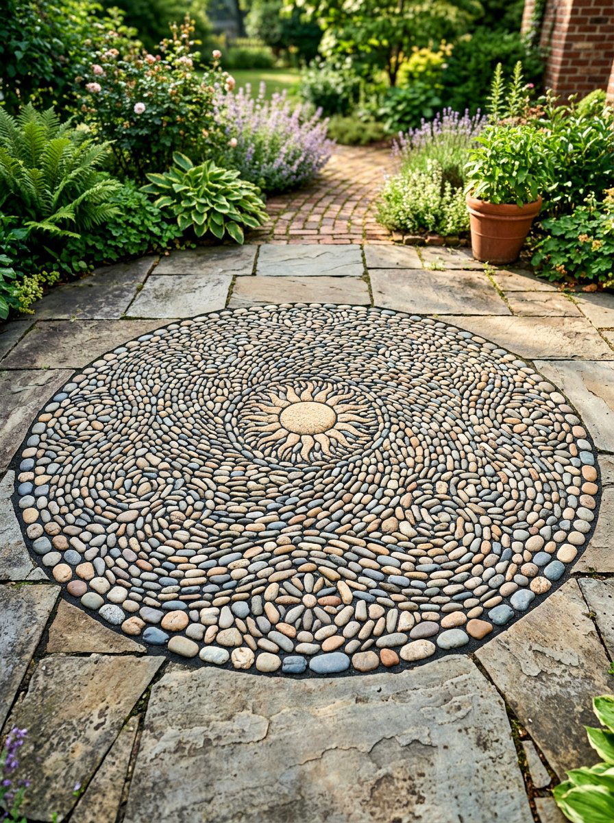 Mosaic Rock Detail - 30 river rock landscaping ideas