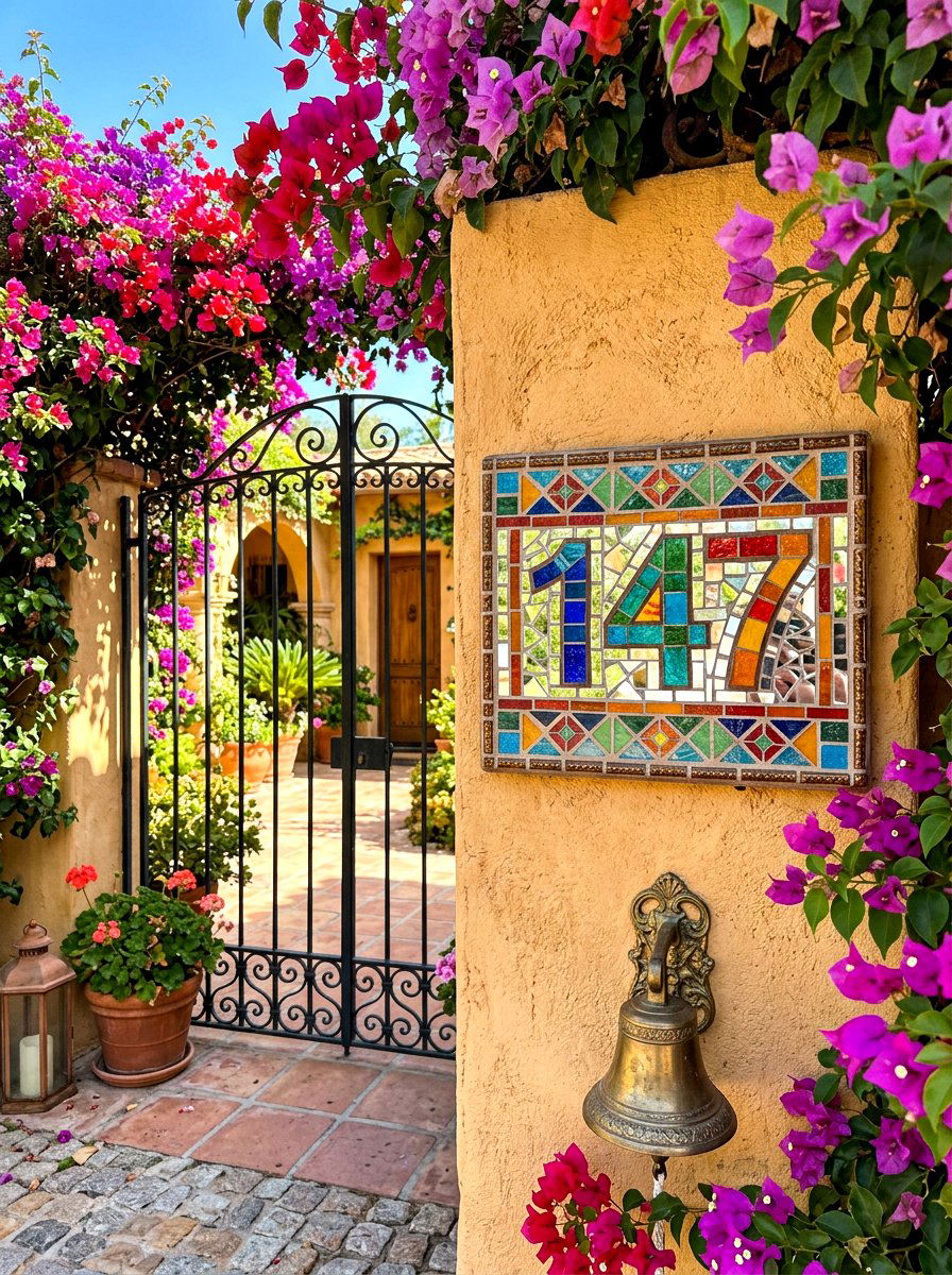 Mosaic Tile House Numbers - 30 house numbers curb appeal ideas