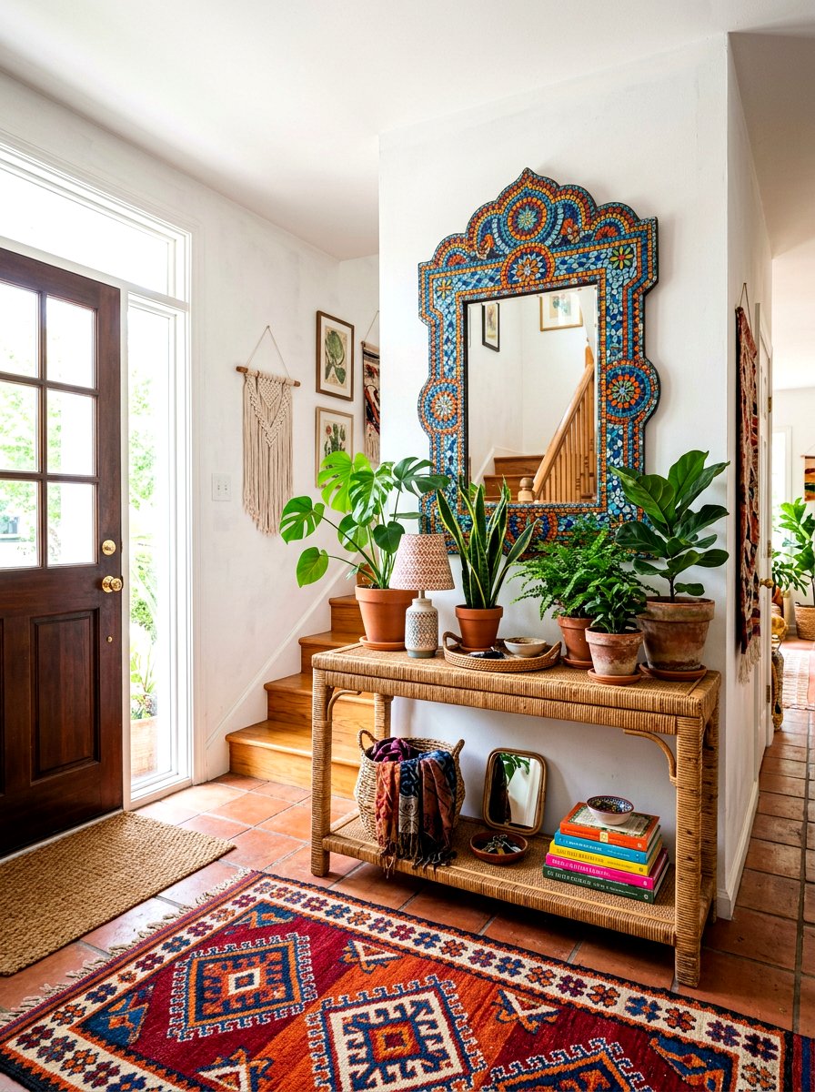 Mosaic Tile Mirror - 30 foyer mirror wall ideas