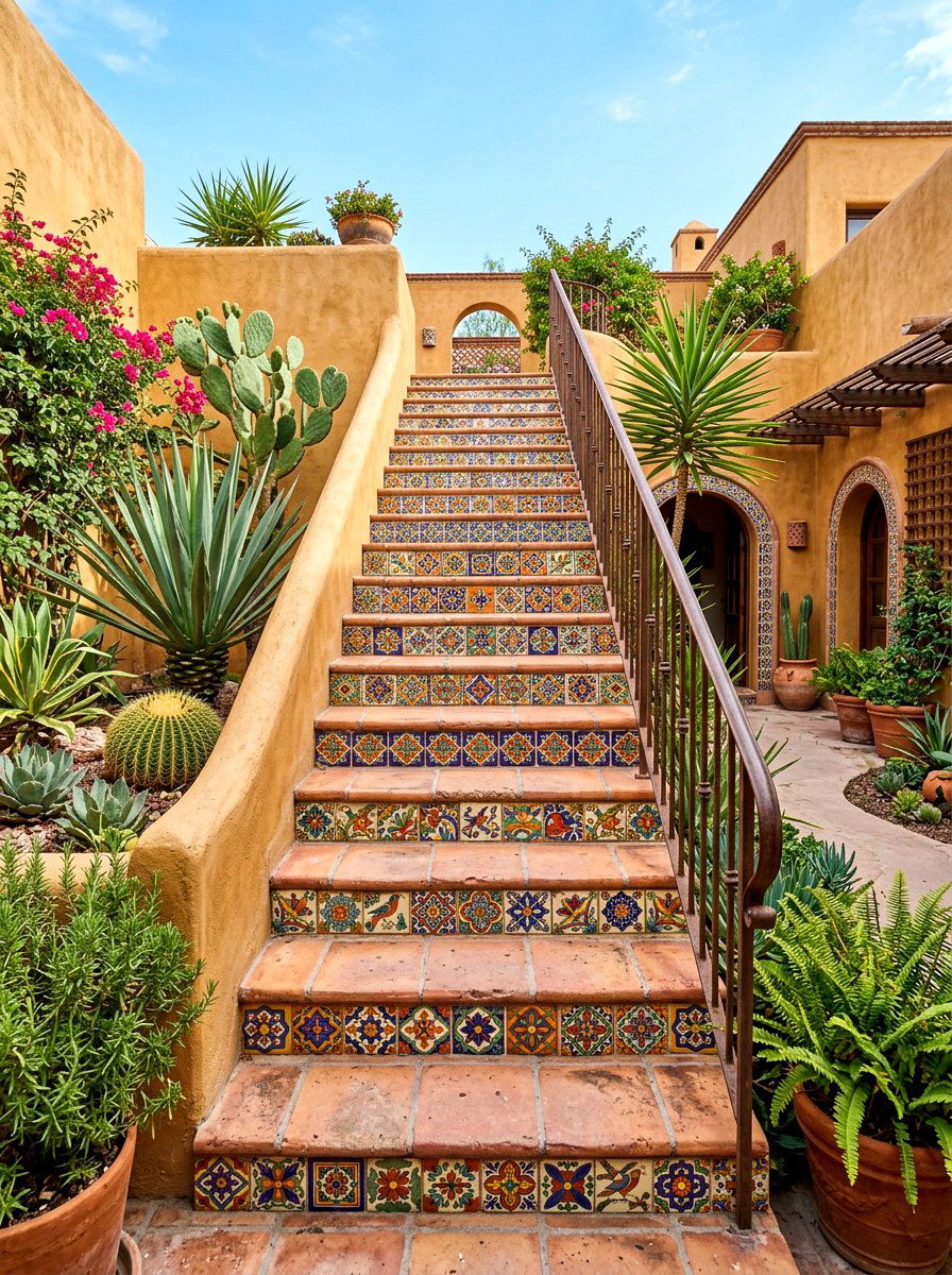 Mosaic Tile Pattern - 30 southwestern backyard ideas