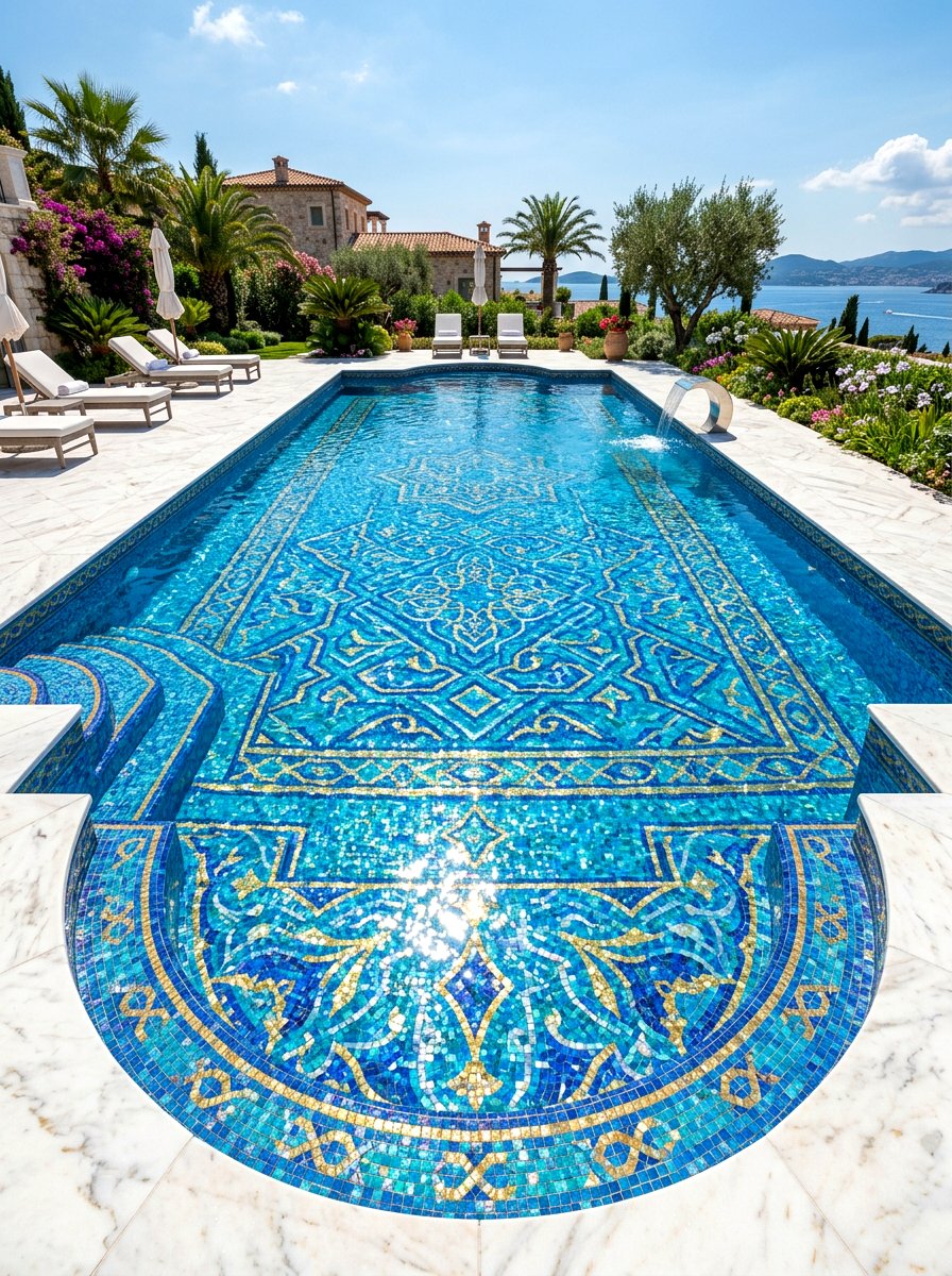 Mosaic Tile Pool - 30 backyard pool ideas