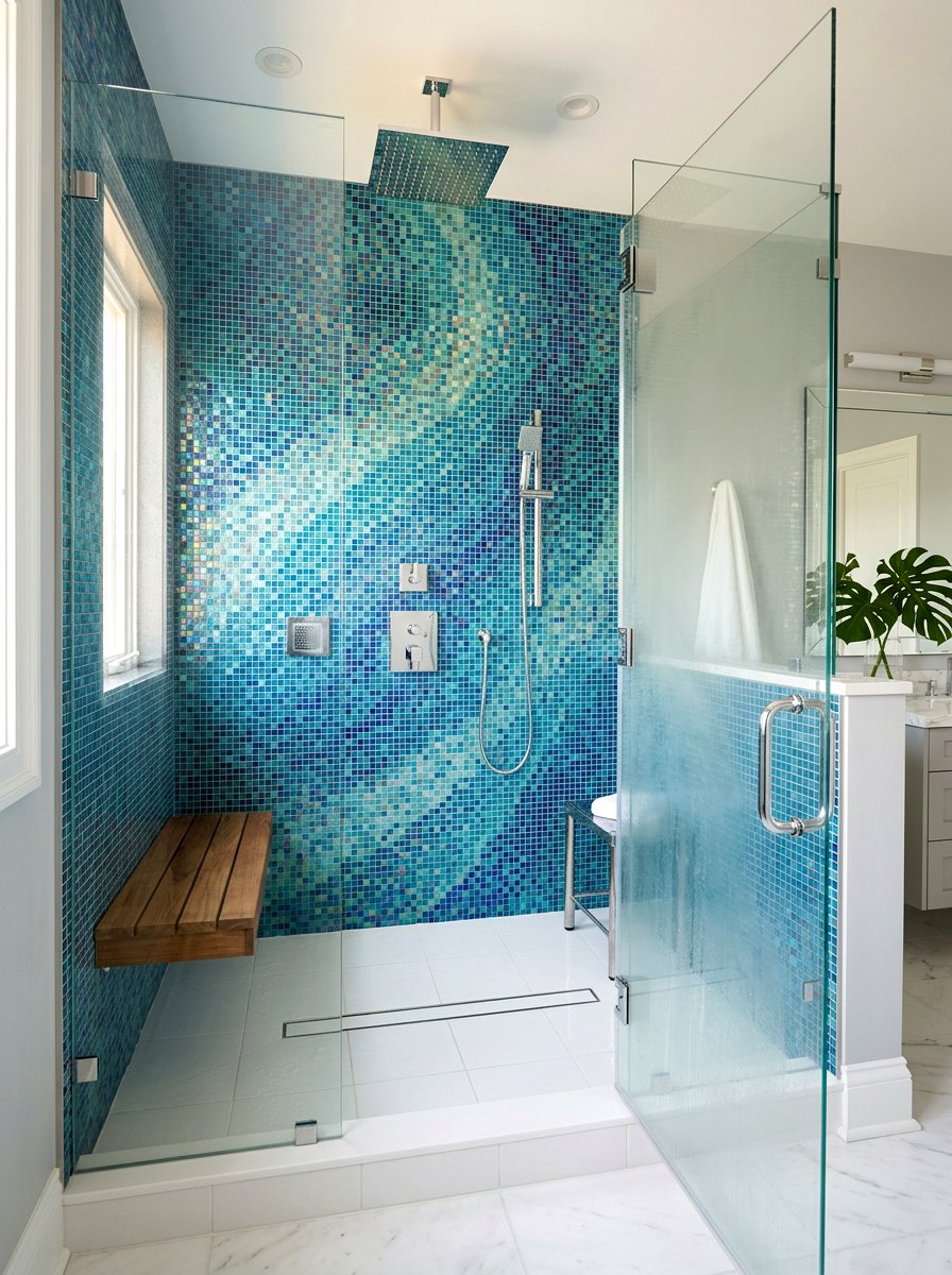Mosaic Tile Steam Shower - 30 steam shower bathroom ideas