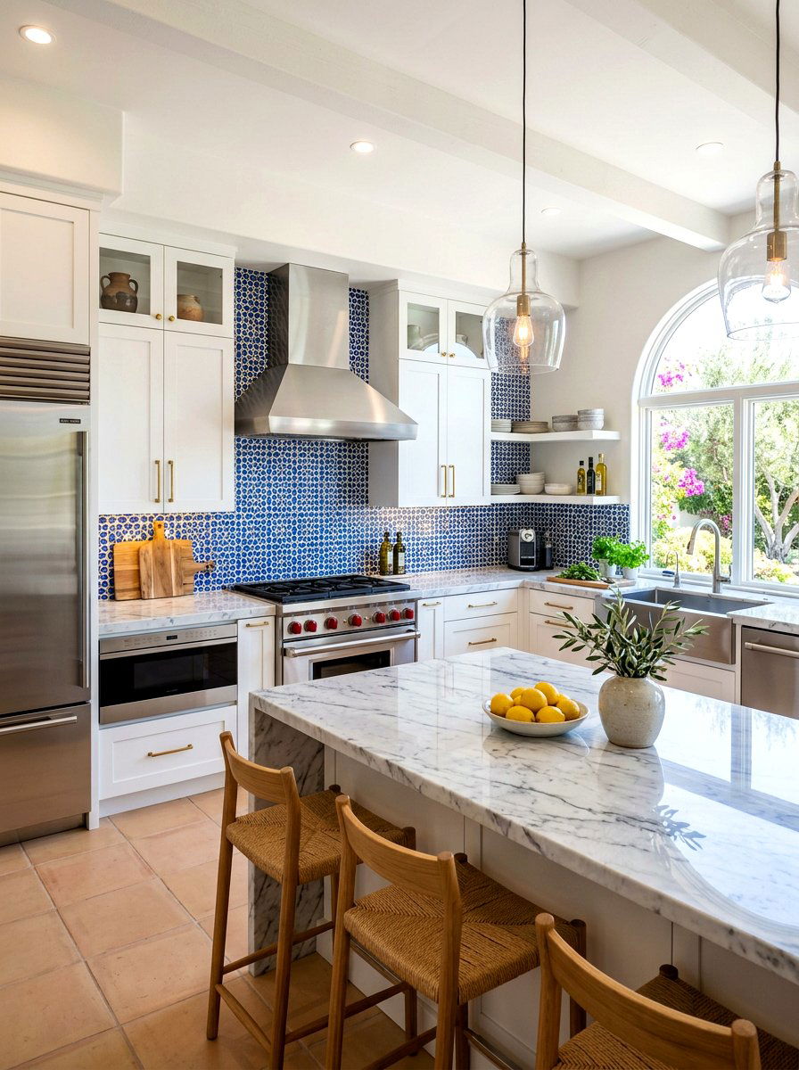 Mosaic tile backsplash - 30 Mediterranean summer decor ideas