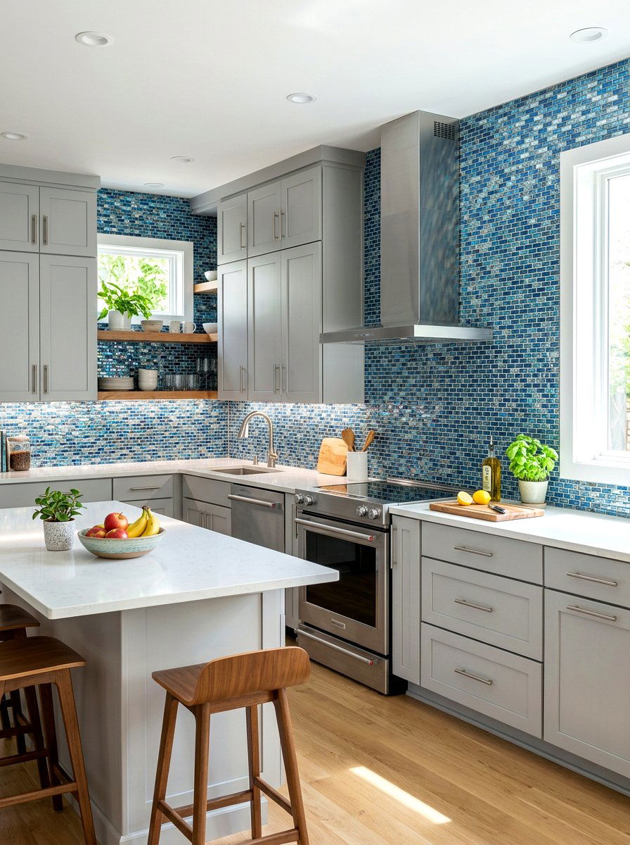 Mosaic tile kitchen - 30 full height backsplash ideas