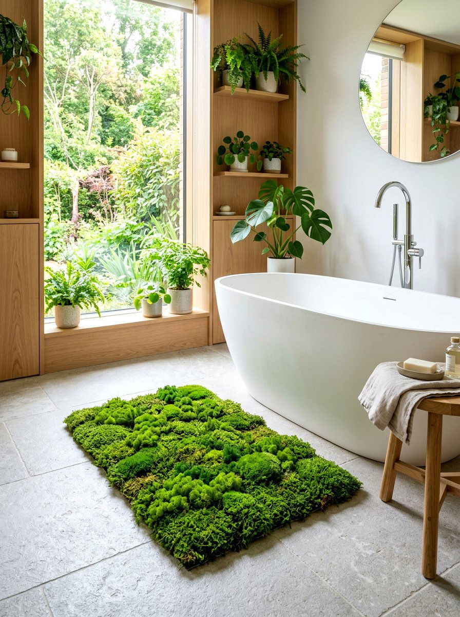 Moss Bath Mat - 30 TikTok bathroom decor ideas