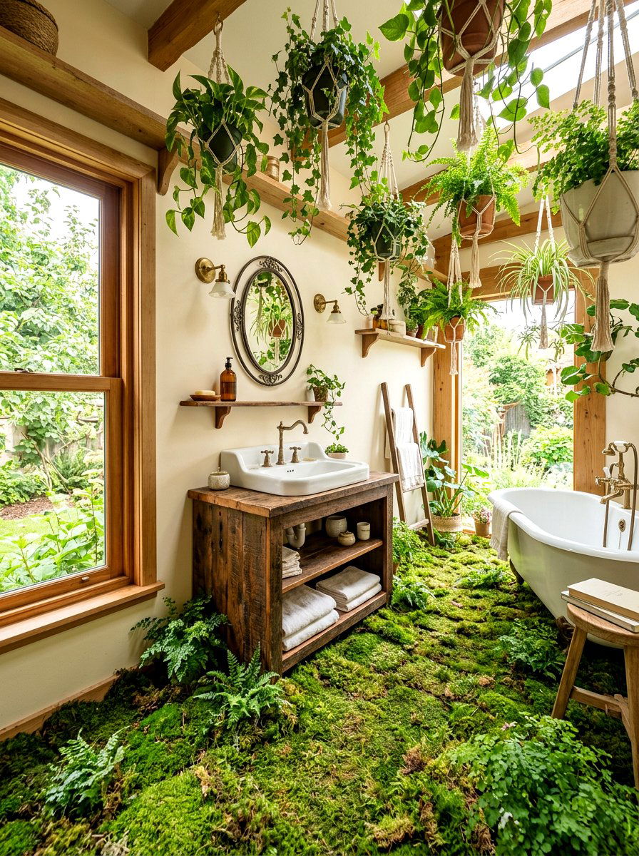 Moss Bathroom Floor - 30 fairycore bathroom ideas