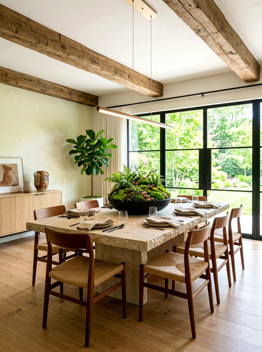 Moss Bowl Centerpiece - 30 dining table decor ideas