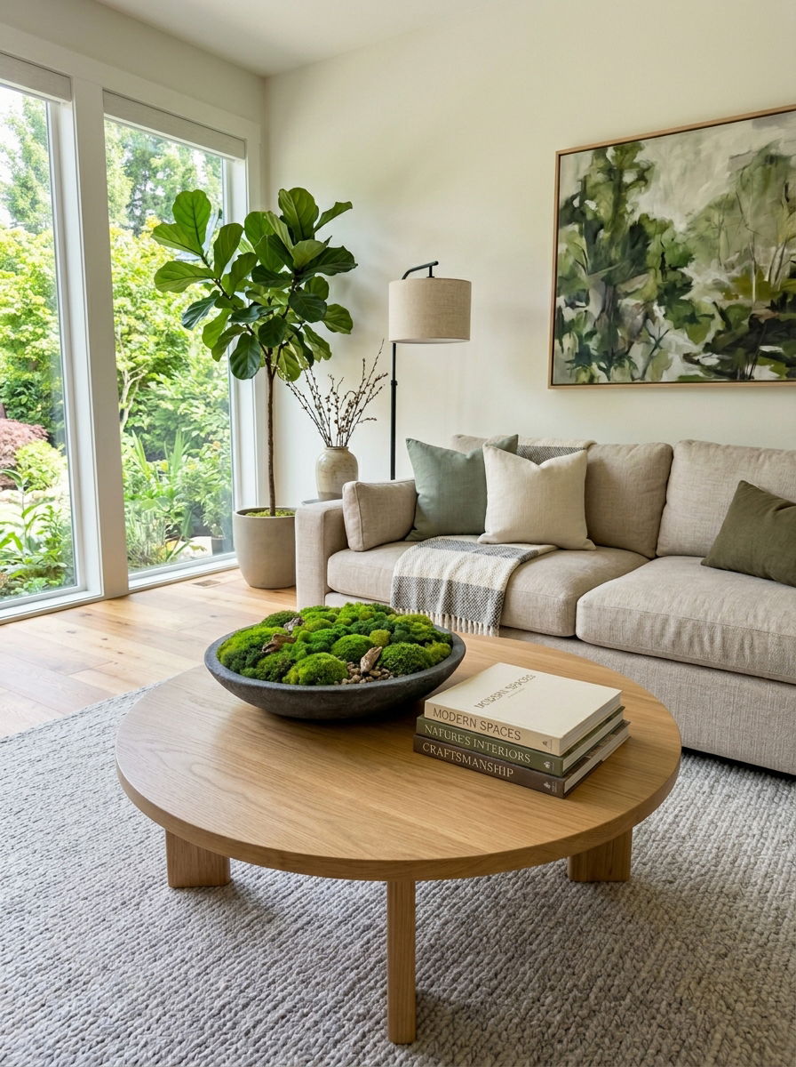 Moss Bowl Decor - 30 winter greenery decor ideas