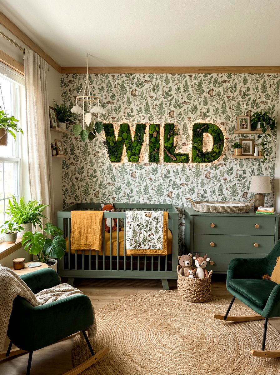 Moss Covered Letter Decor - 30 monogram nursery ideas