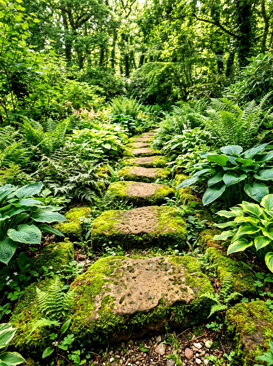 Moss Covered Stones - 30 stepping stone ideas