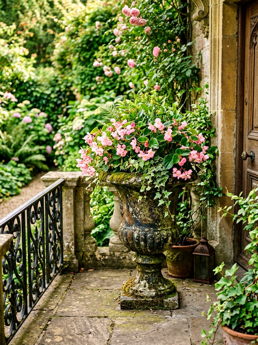 Moss Covered Urn Arrangement - 30 porch planter arrangement ideas for summer