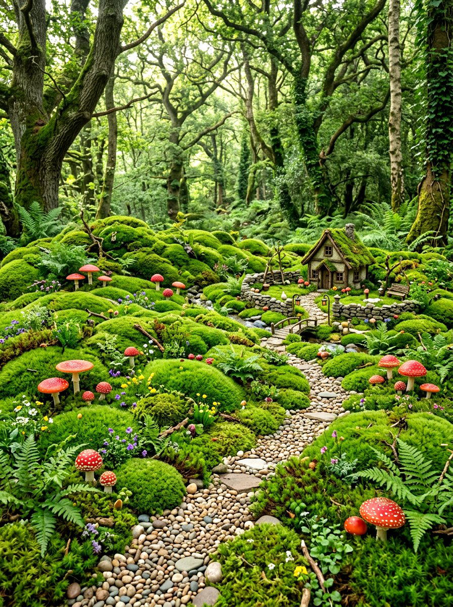 Moss Fairy Garden - 30 fairy garden ideas
