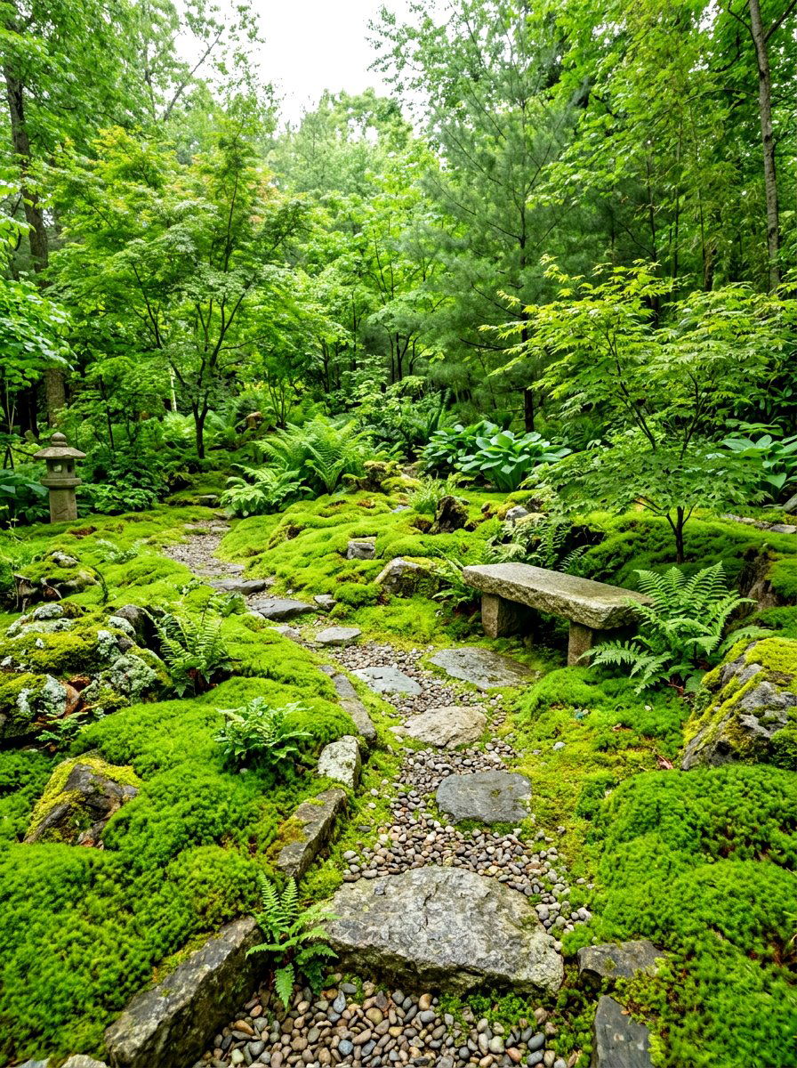 Moss Garden Backyard - 30 naturalistic backyard ideas