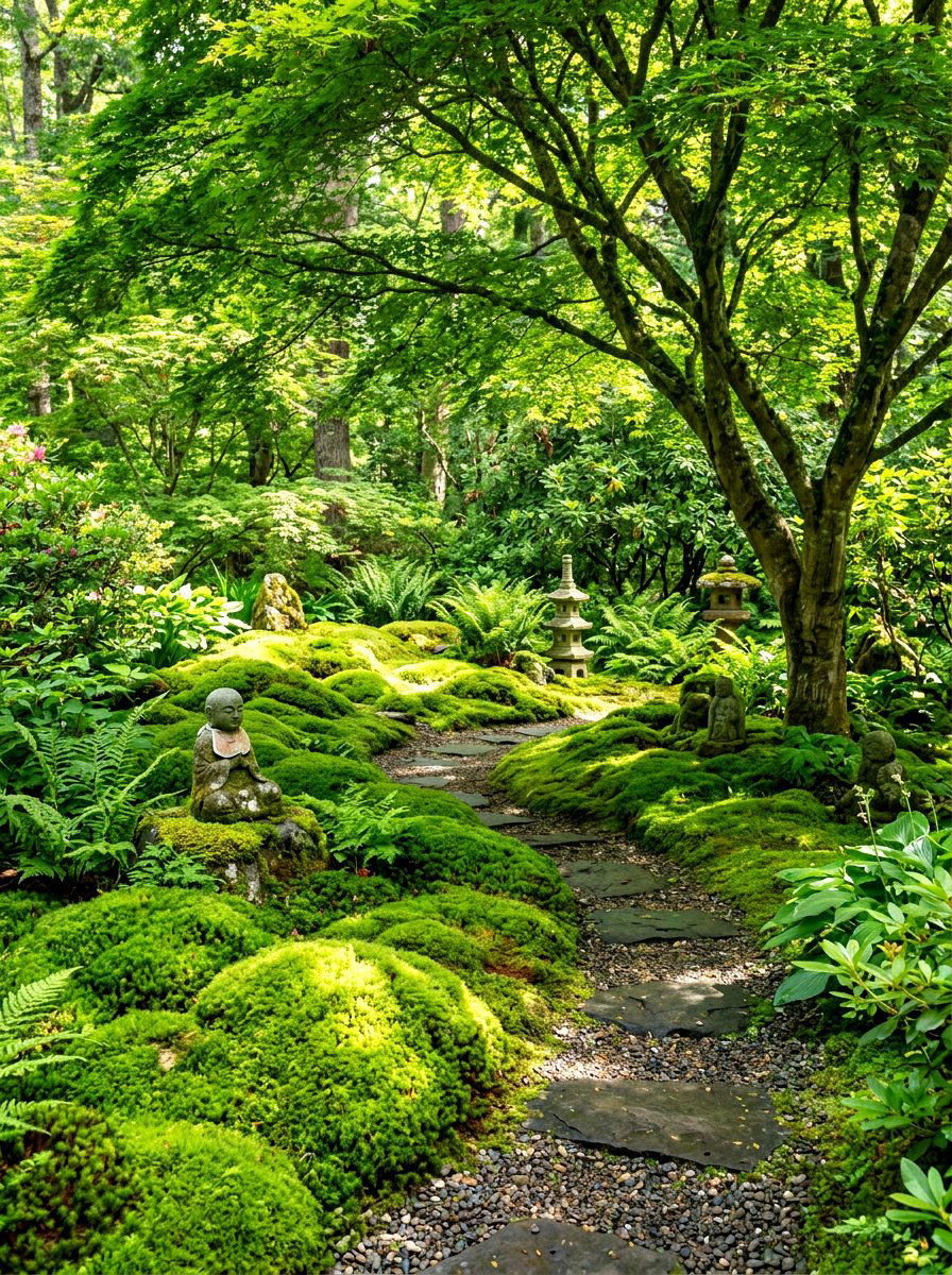 Moss Garden Design - 30 no mow lawn garden ideas