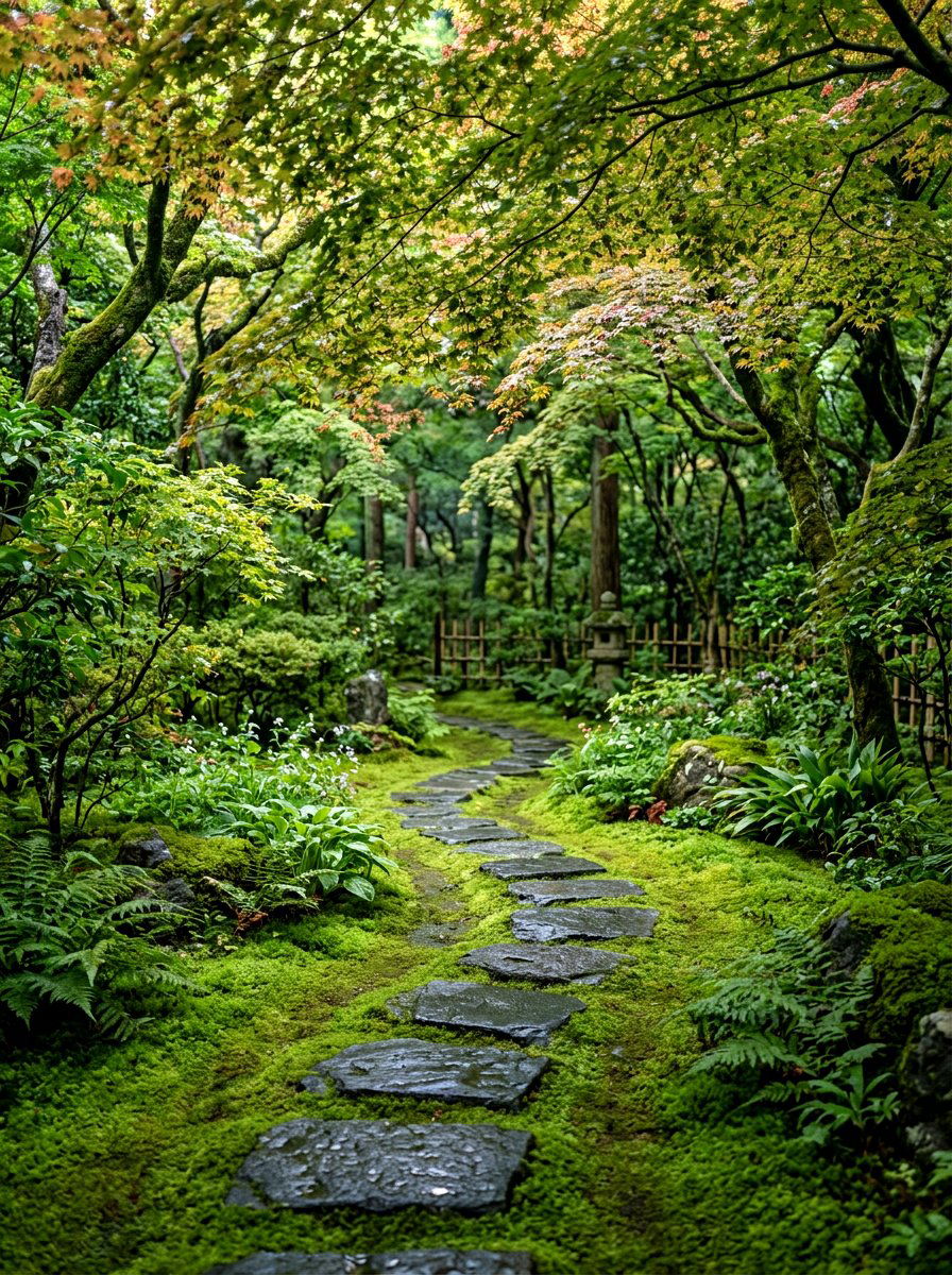Moss Garden Path - 30 zen garden ideas