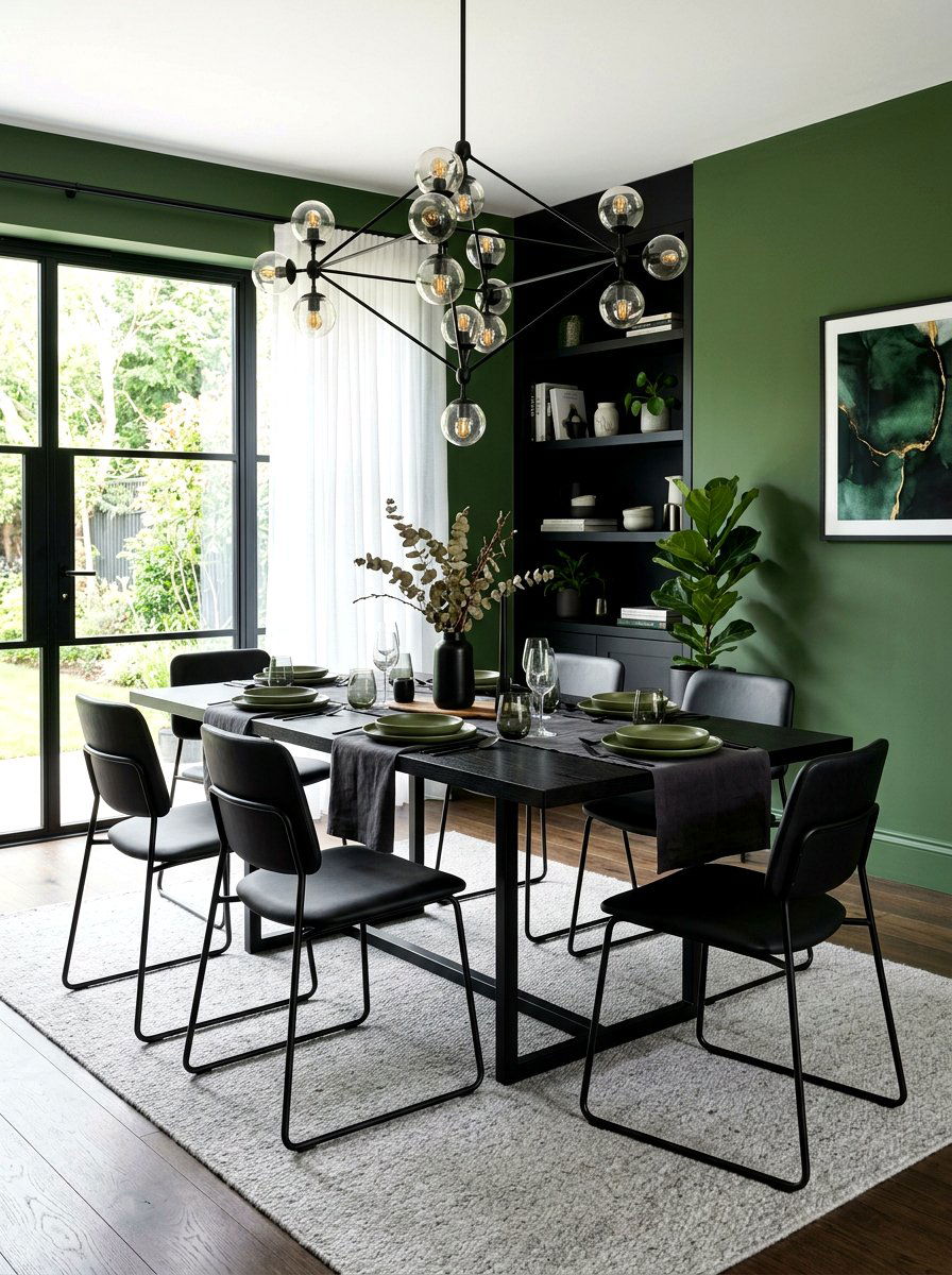Moss Green And Black Dining Room - 30 moss green dining room ideas