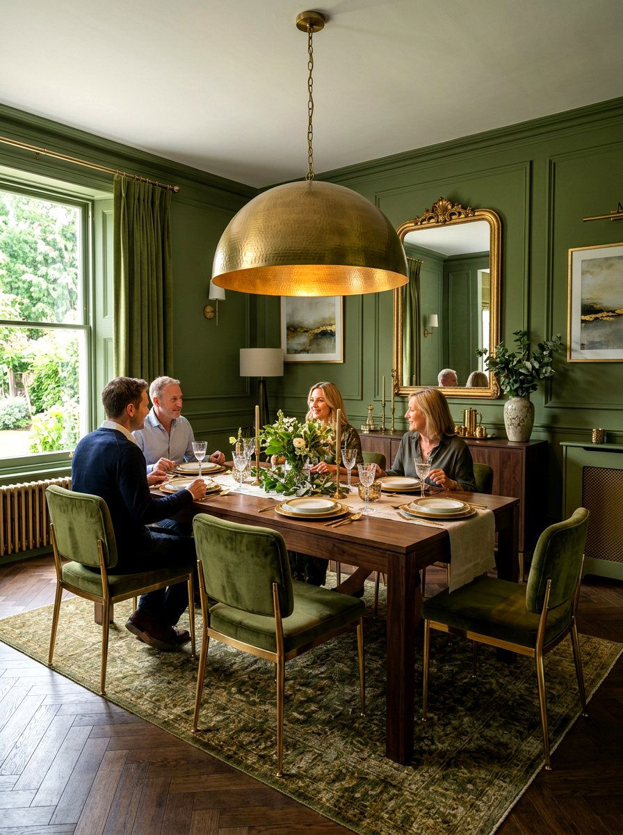 Moss Green And Brass Dining Room - 30 moss green dining room ideas