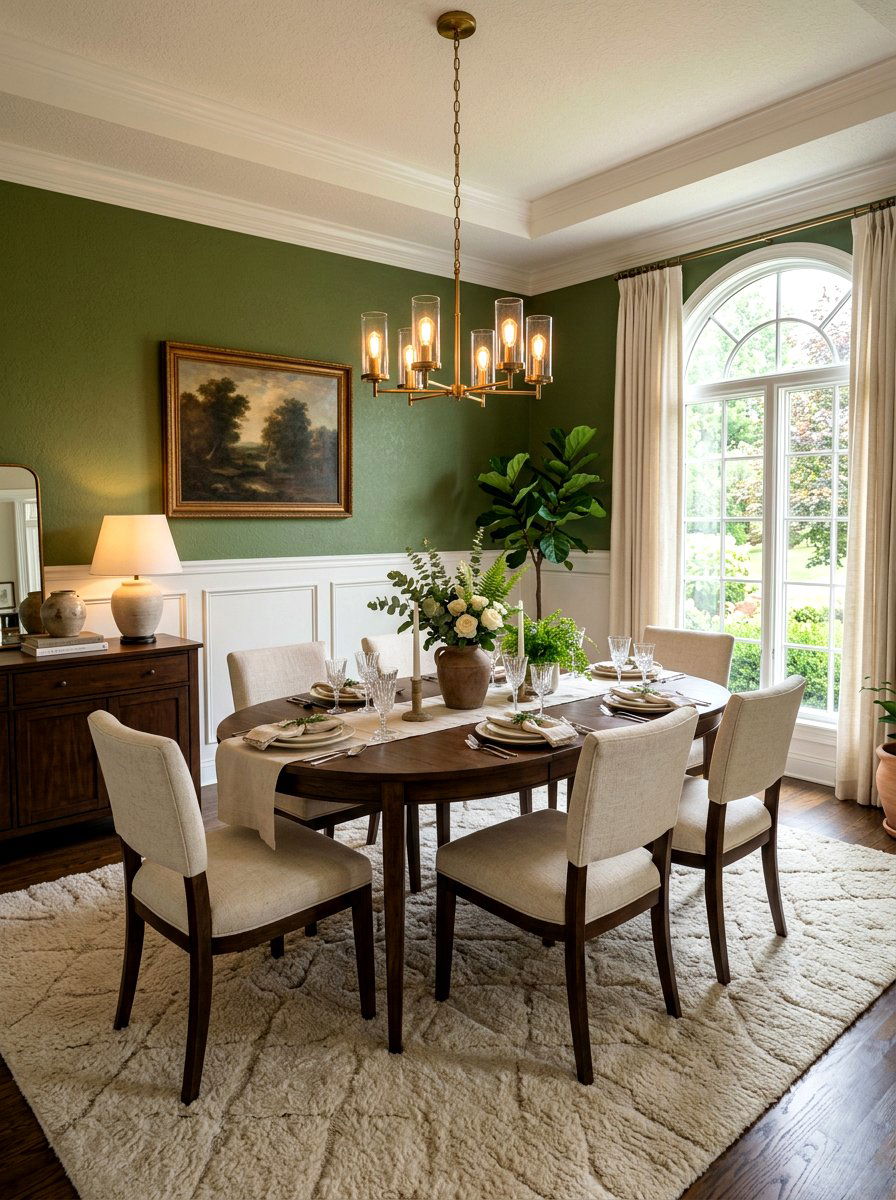 Moss Green And Cream Dining Room - 30 moss green dining room ideas