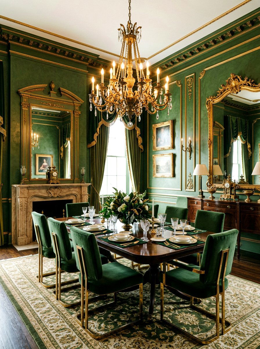 Moss Green And Gold Dining Room - 30 moss green dining room ideas