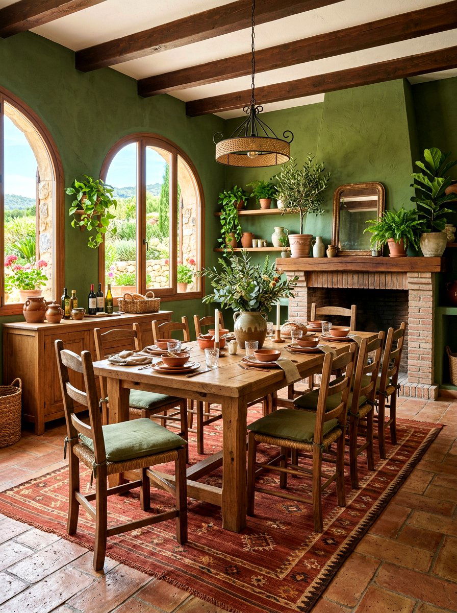 Moss Green And Terracotta Dining Room - 30 moss green dining room ideas