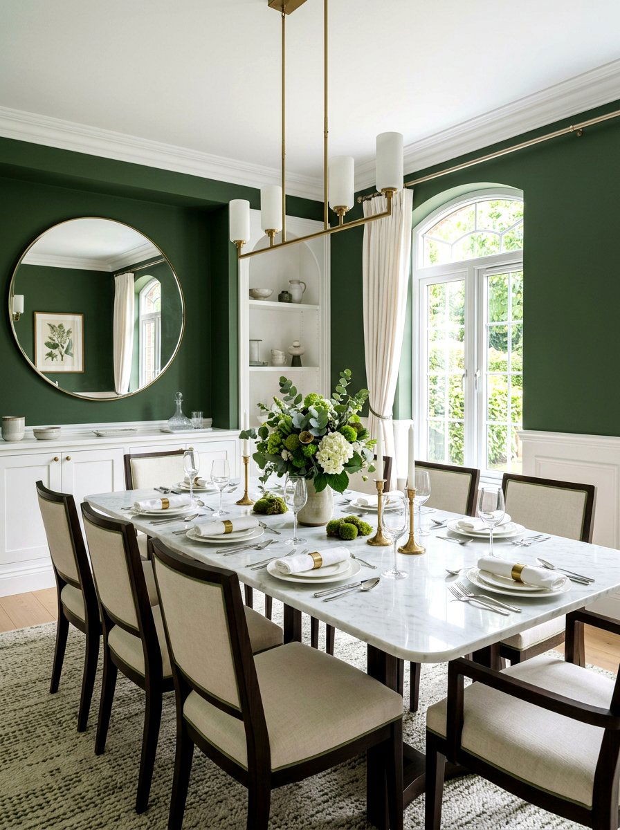 Moss Green And White Dining Room - 30 moss green dining room ideas