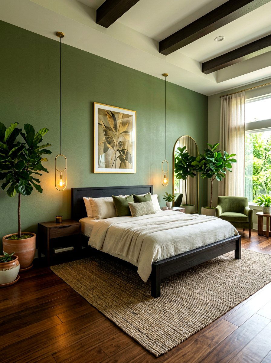 Moss Green Bedroom - 30 healing color bedroom ideas
