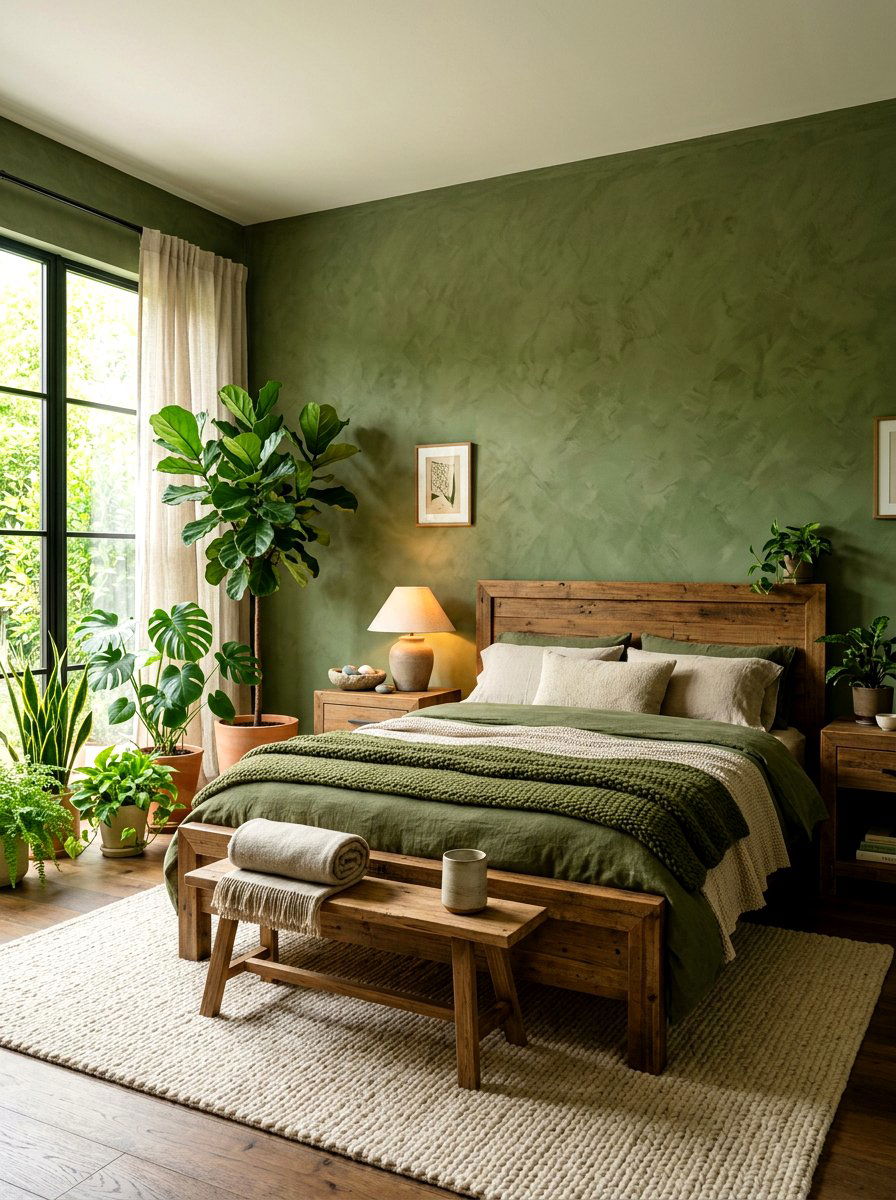Moss Green Bedroom - 30 green bedroom ideas